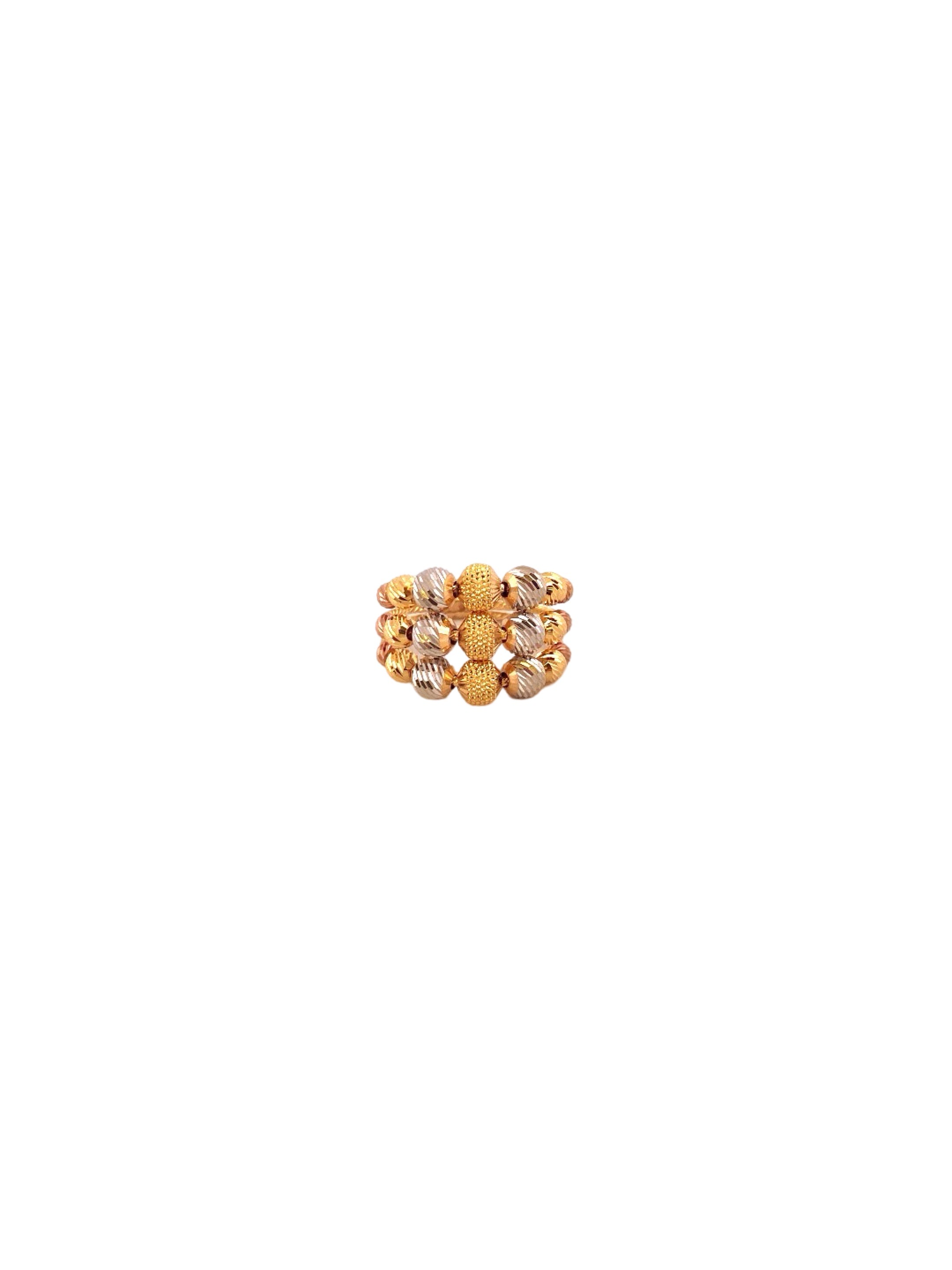22K Gold Tri-tone Designer Ladies Ring