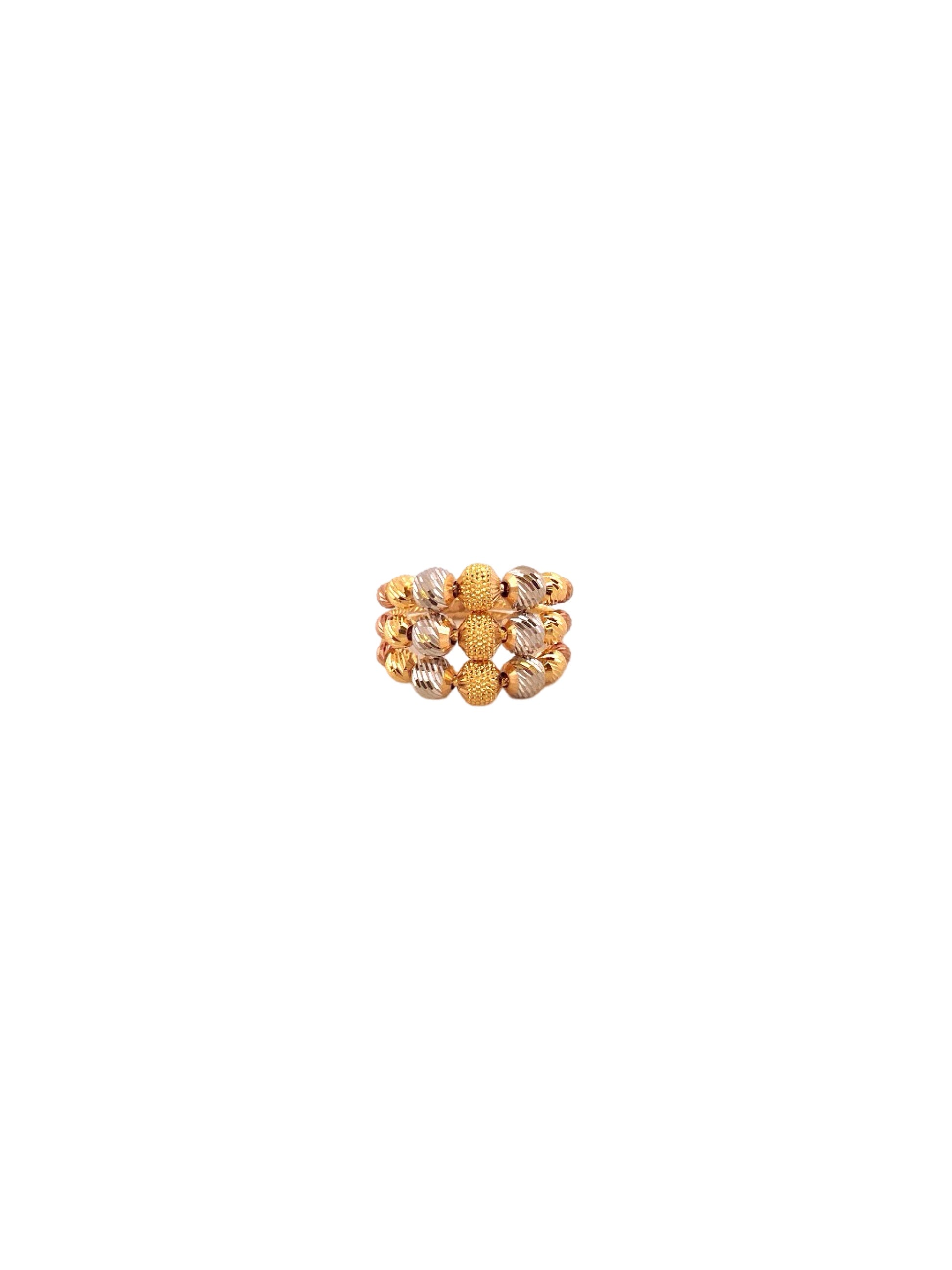 22K Gold Tri-tone Designer Ladies Ring