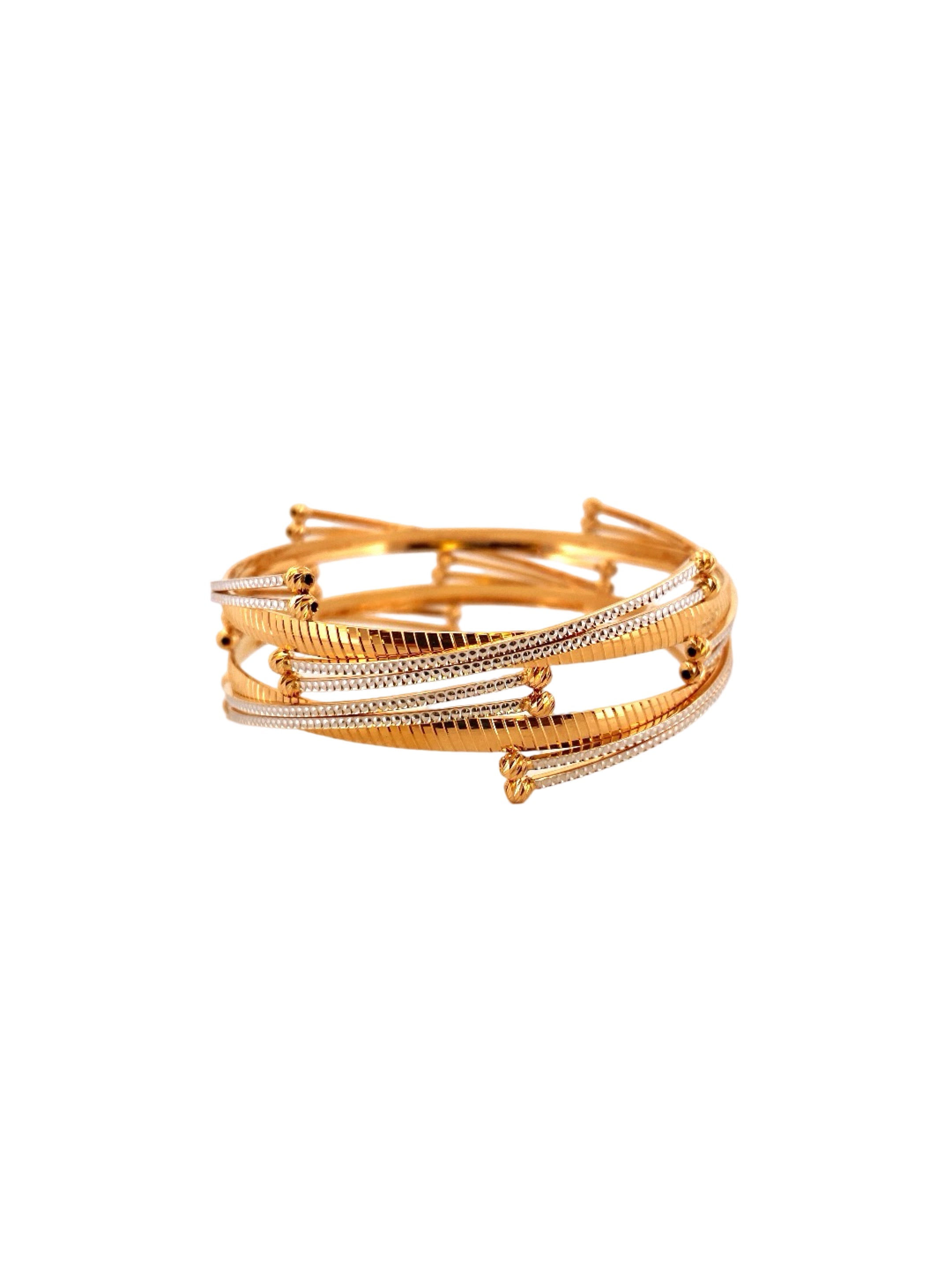 22K Gold Two-tone Designer 2 Pieces Set Of Bangles