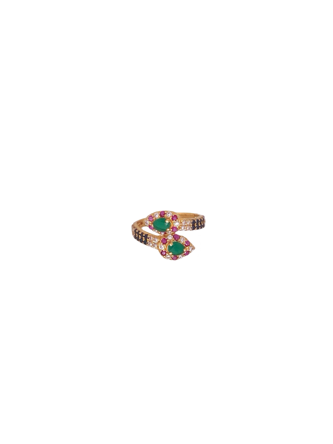 22K Gold Multi-colour CZ Designer Ladies Ring