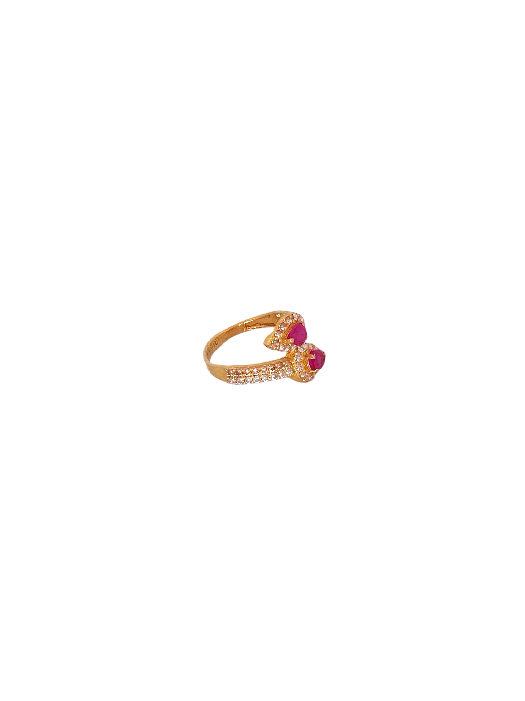 22K Gold Pink Designer Ladies Ring