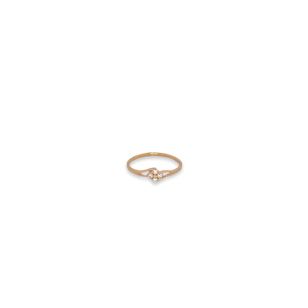 22K Gold CZ Designer Ladies Ring