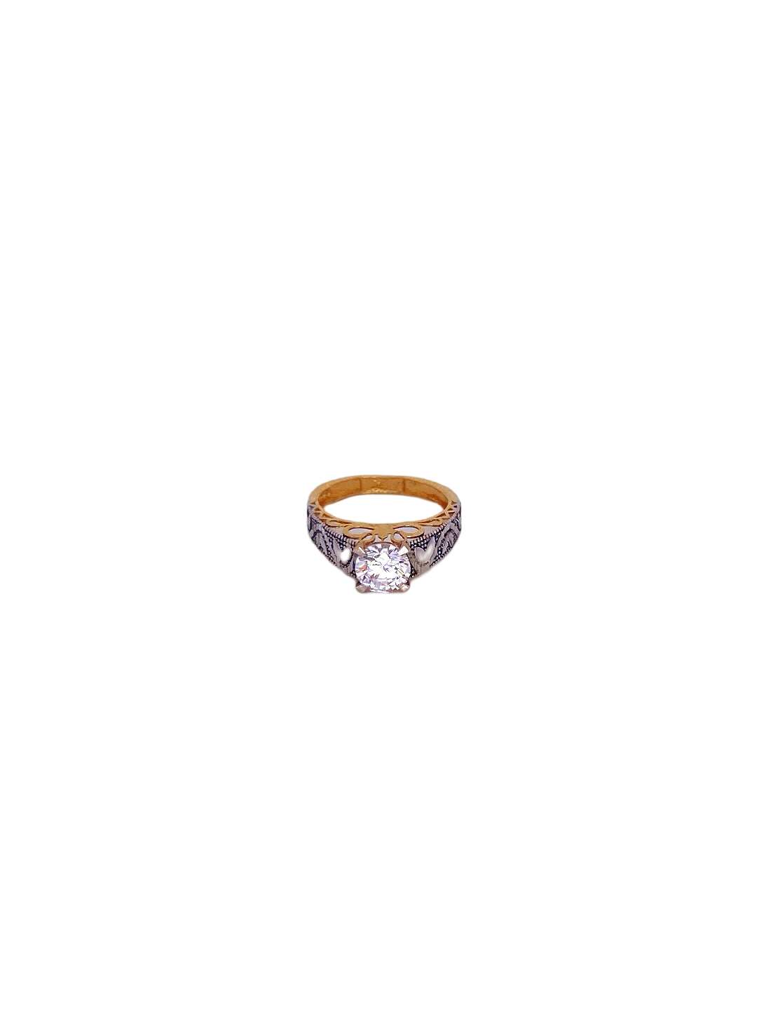 22K Gold CZ Designer Ladies Ring