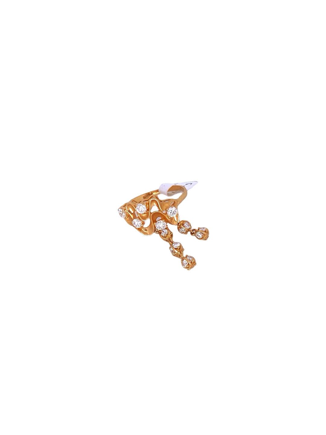 22K Gold CZ Designer Ladies Ring