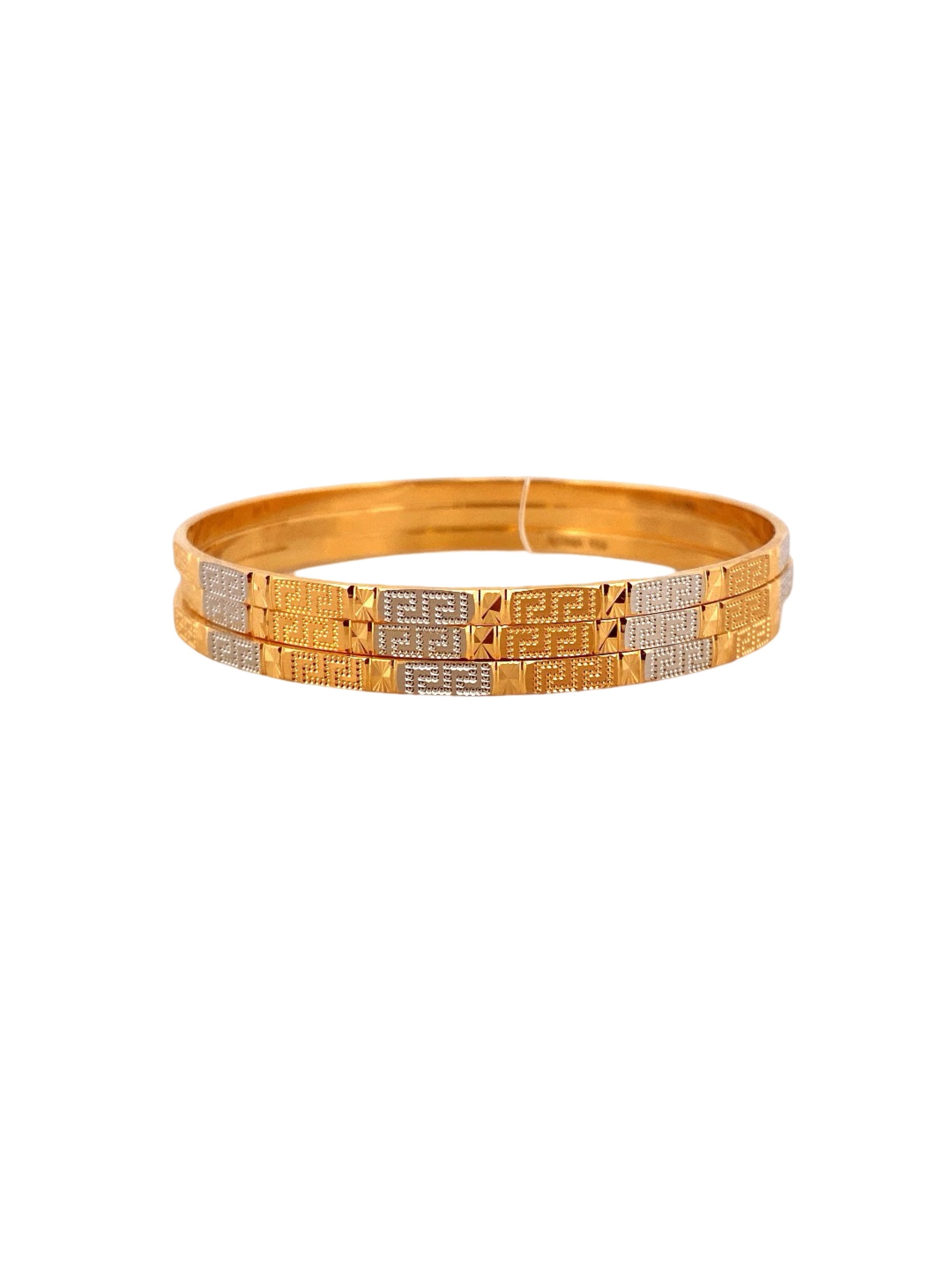 22K Gold Two-tone Designer 3 Pieces Set Of Ladies Bangles