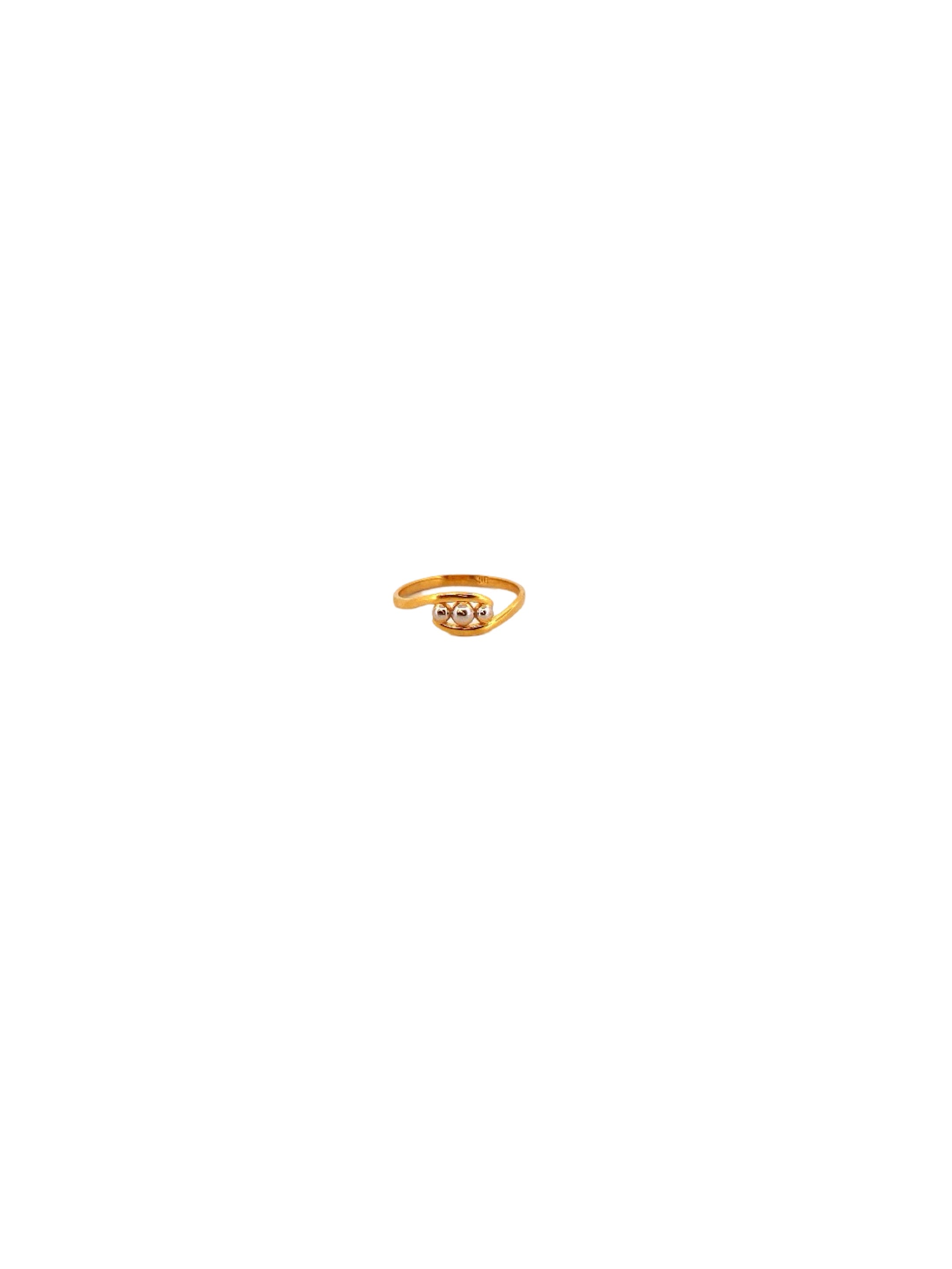 22K Gold Two-tone Designer Ladies Ring