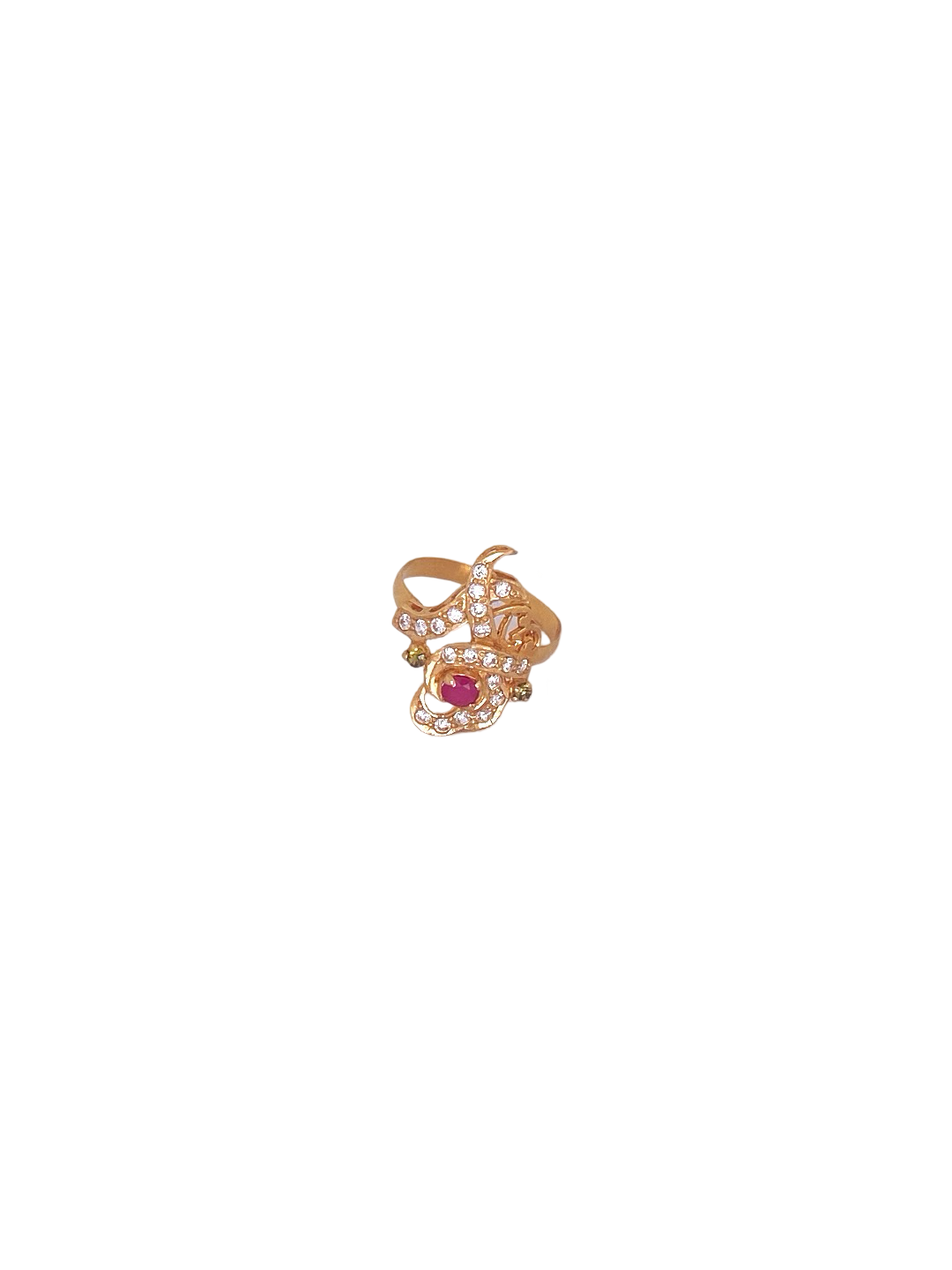 22K Gold CZ Designer Ladies Ring
