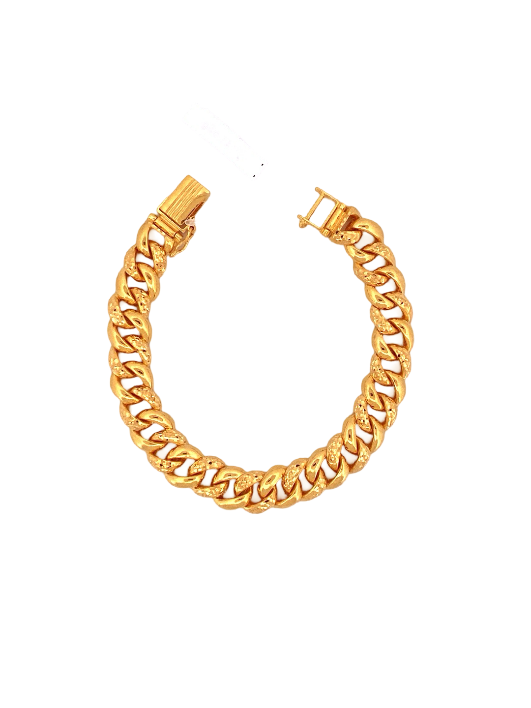 22K Gold Curb Link Designer Men's Bracelet