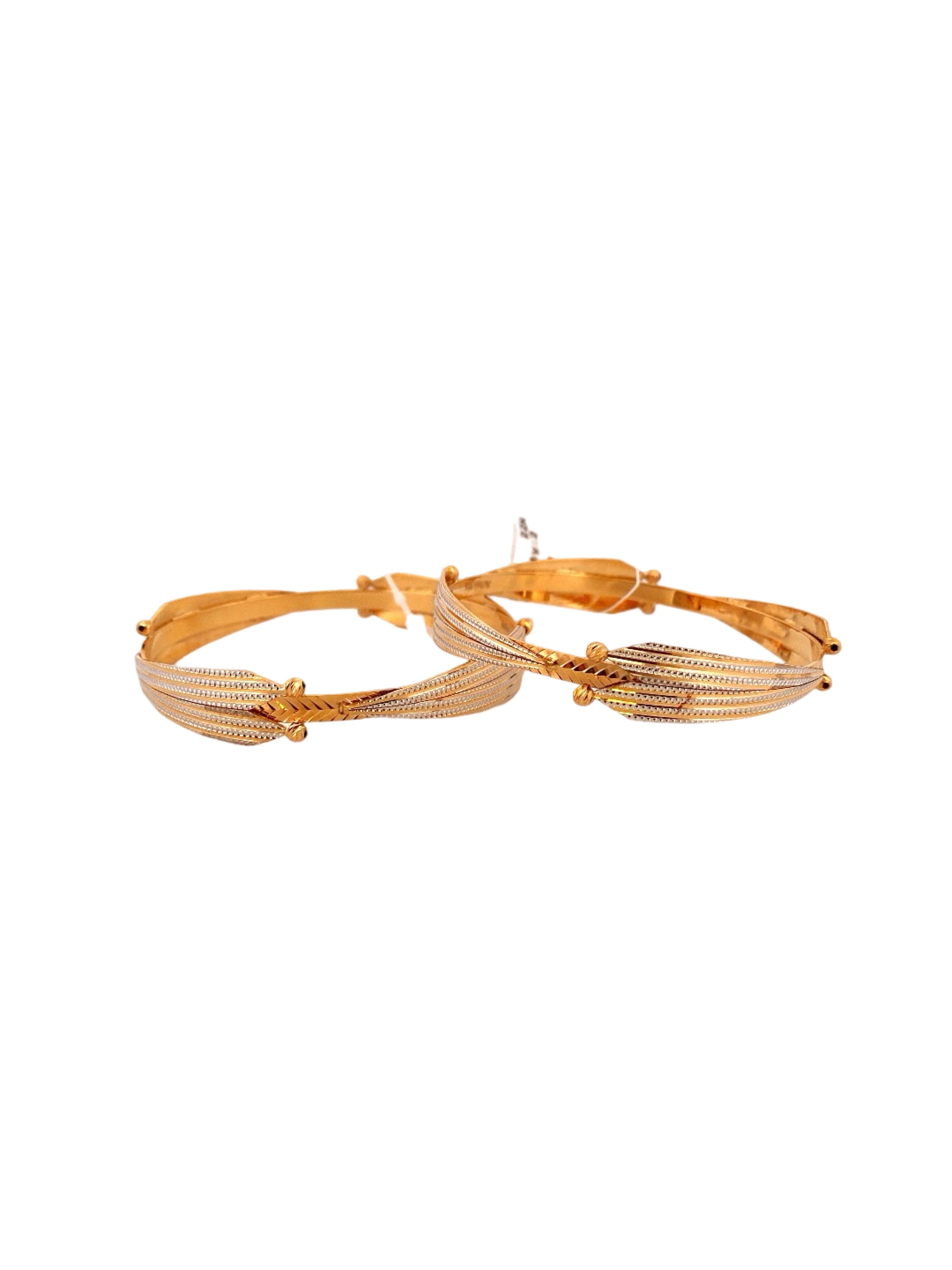 22K Gold Two-tone Designer 2 Pieces Set Of Bangles