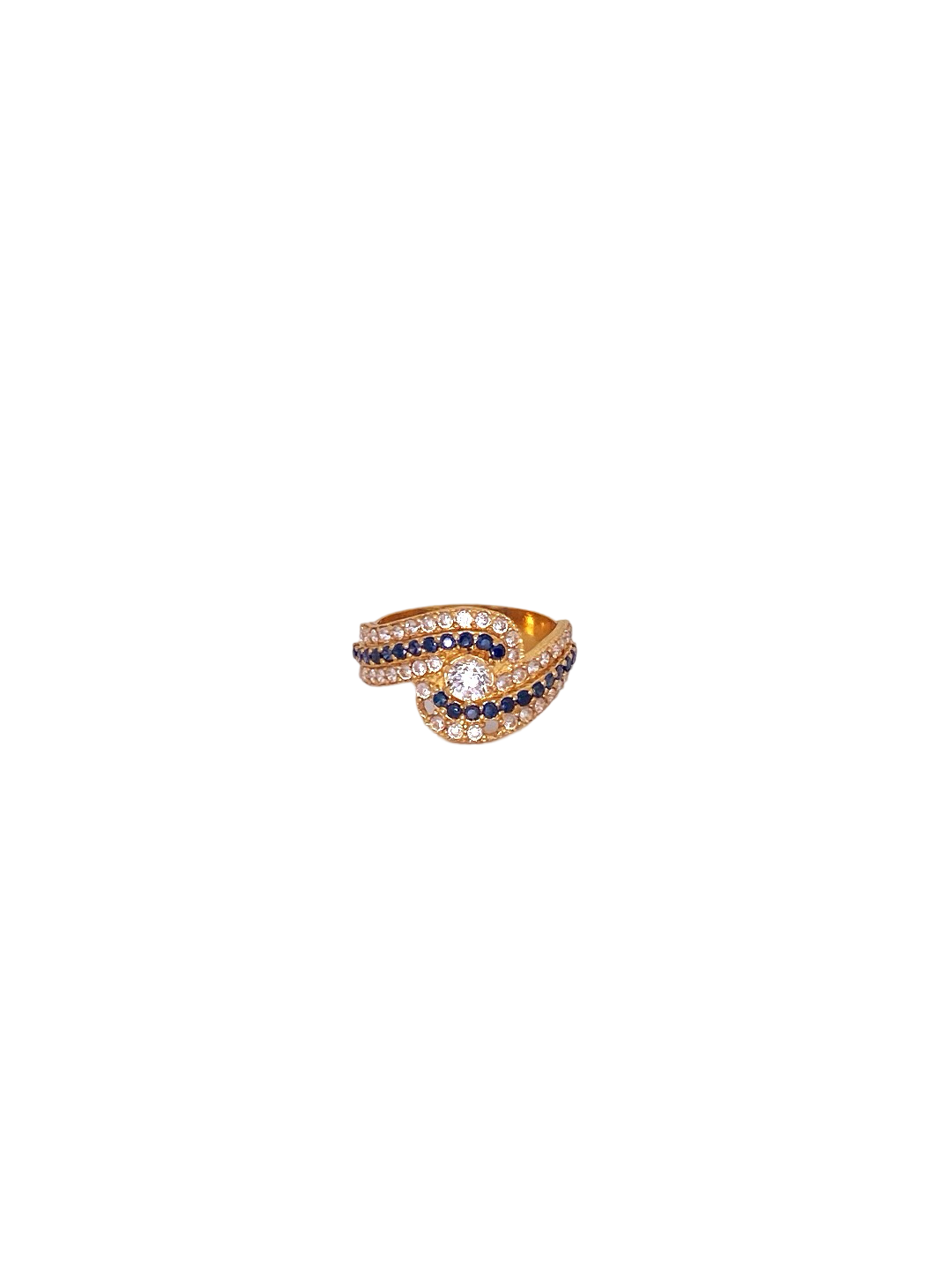 22K Gold CZ Designer Ladies Ring