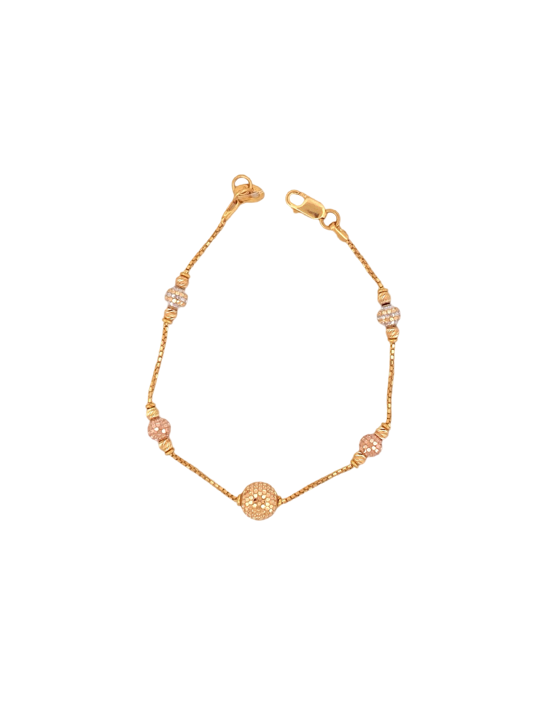 22K Gold Tri-tone Designer Ladies Bracelet