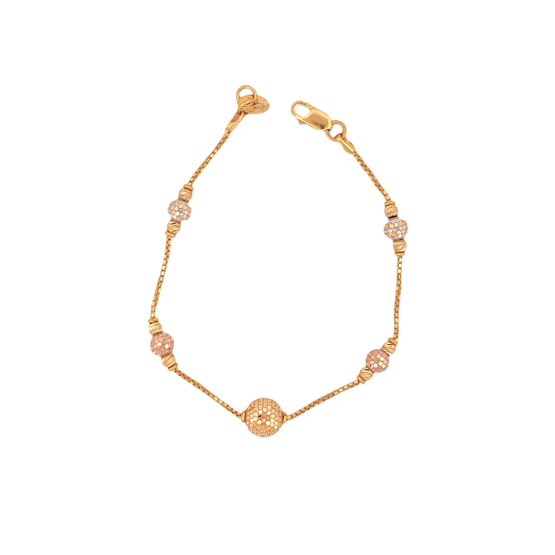 22K Gold Tri-tone Designer Ladies Bracelet