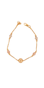 22K Gold Tri-tone Designer Ladies Bracelet