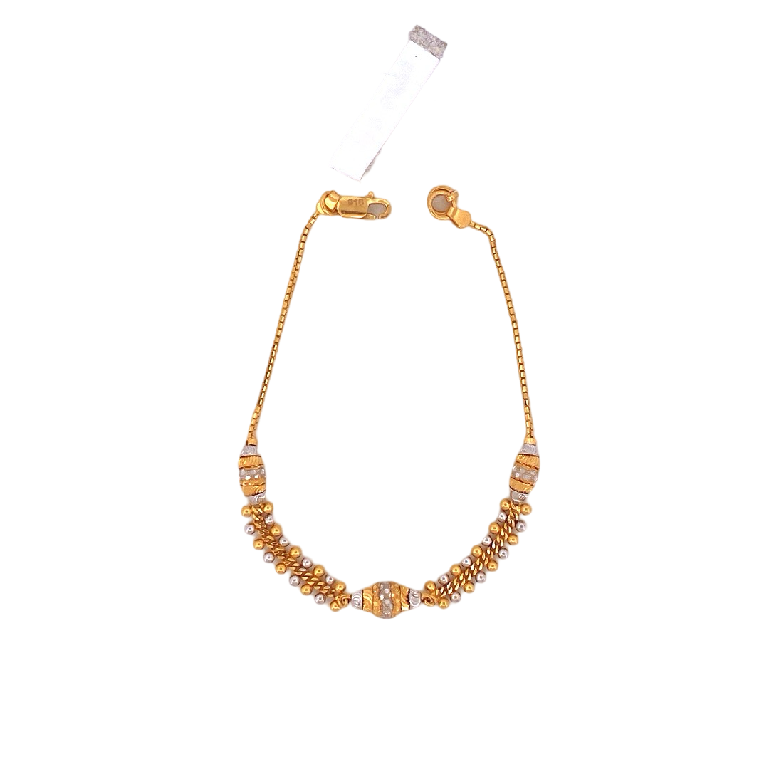 22K Gold Two-tone Designer Ladies Bracelet