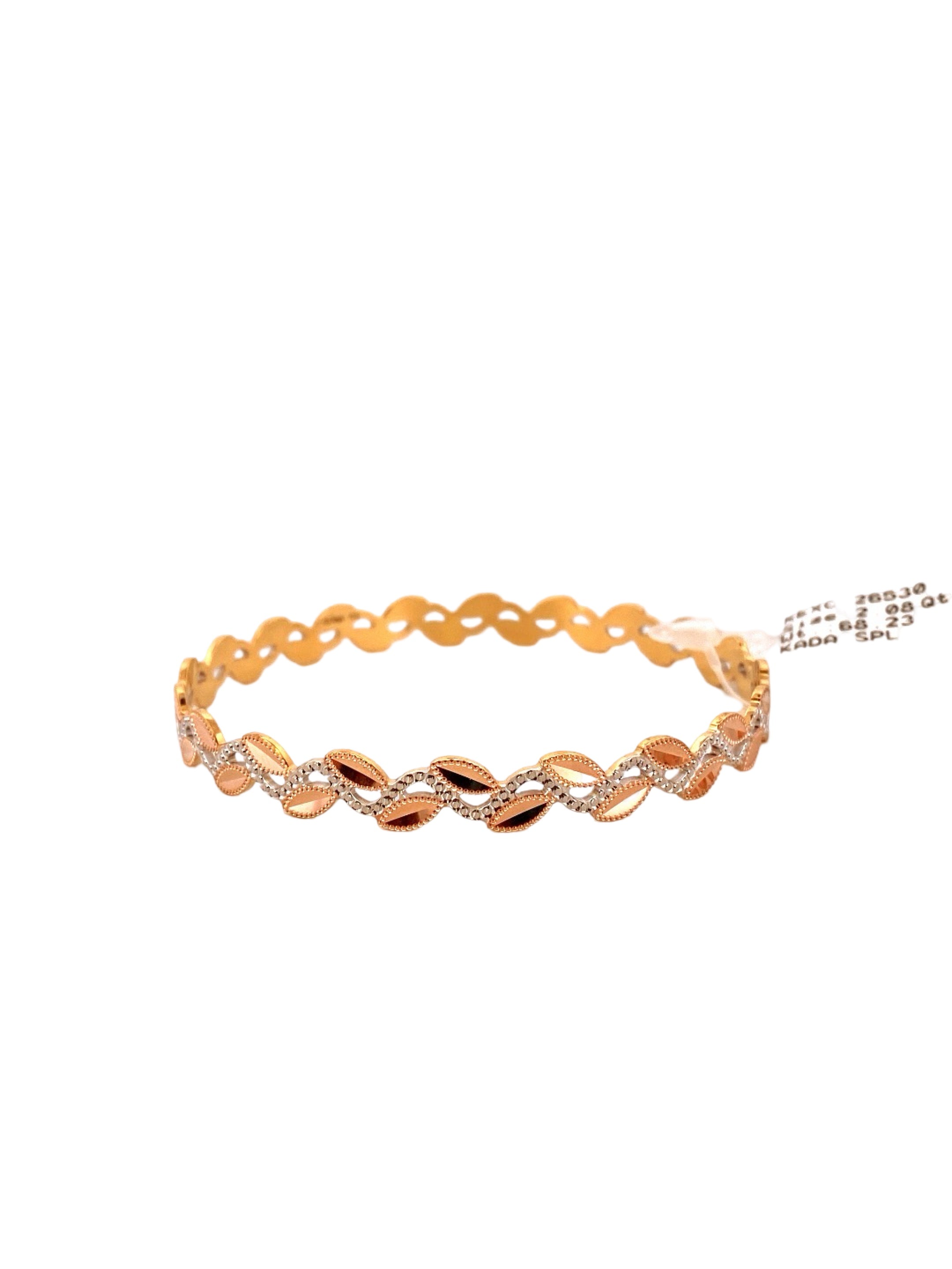 22K Gold Tri-tone Designer 4 Pieces Set Of Ladies Bangles