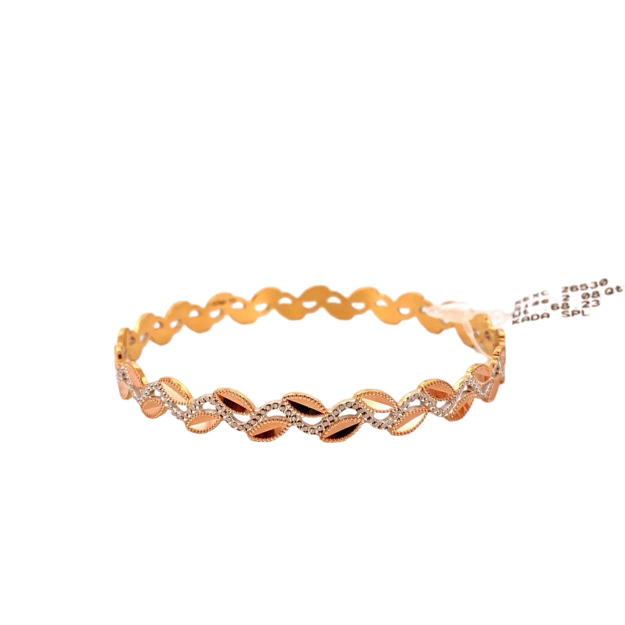 22K Gold Tri-tone Designer 4 Pieces Set Of Ladies Bangles