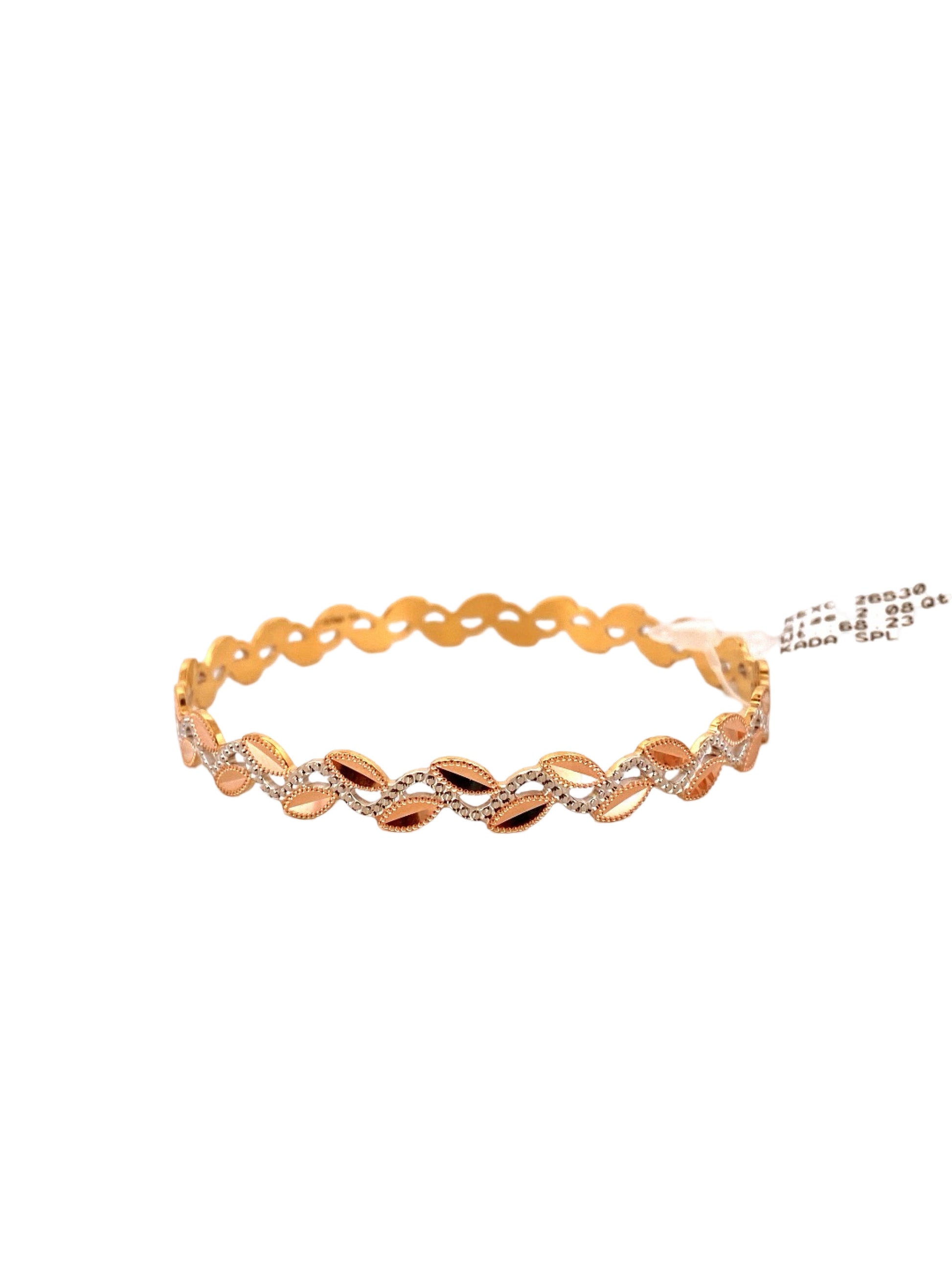 22K Gold Tri-tone Designer 4 Pieces Set Of Ladies Bangles