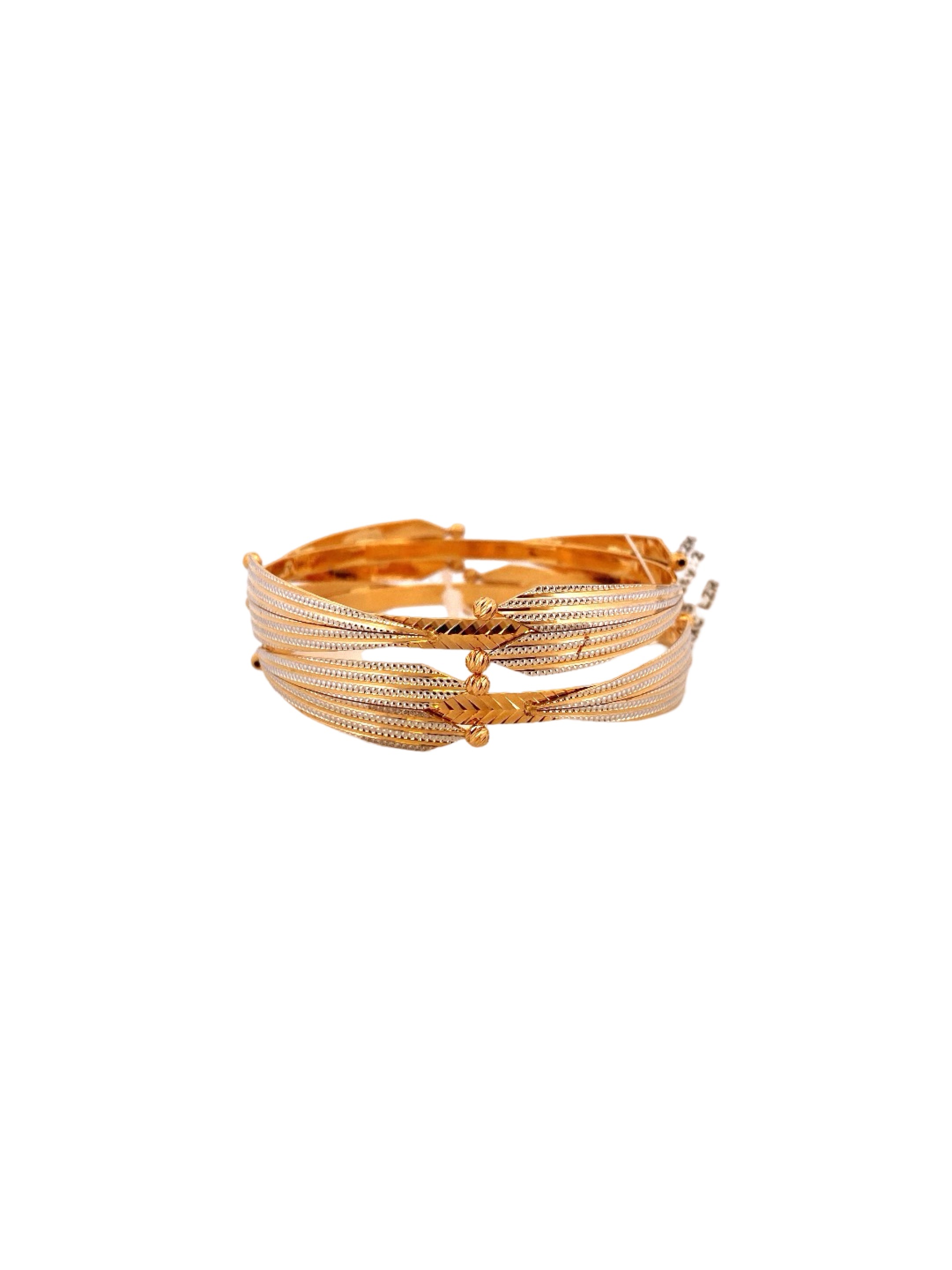 22K Gold Two-tone Designer 2 Pieces Set Of Bangles
