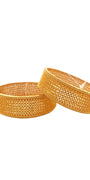 22K Gold Designer 2 Pieces Set Of Ladies Screw Bangles