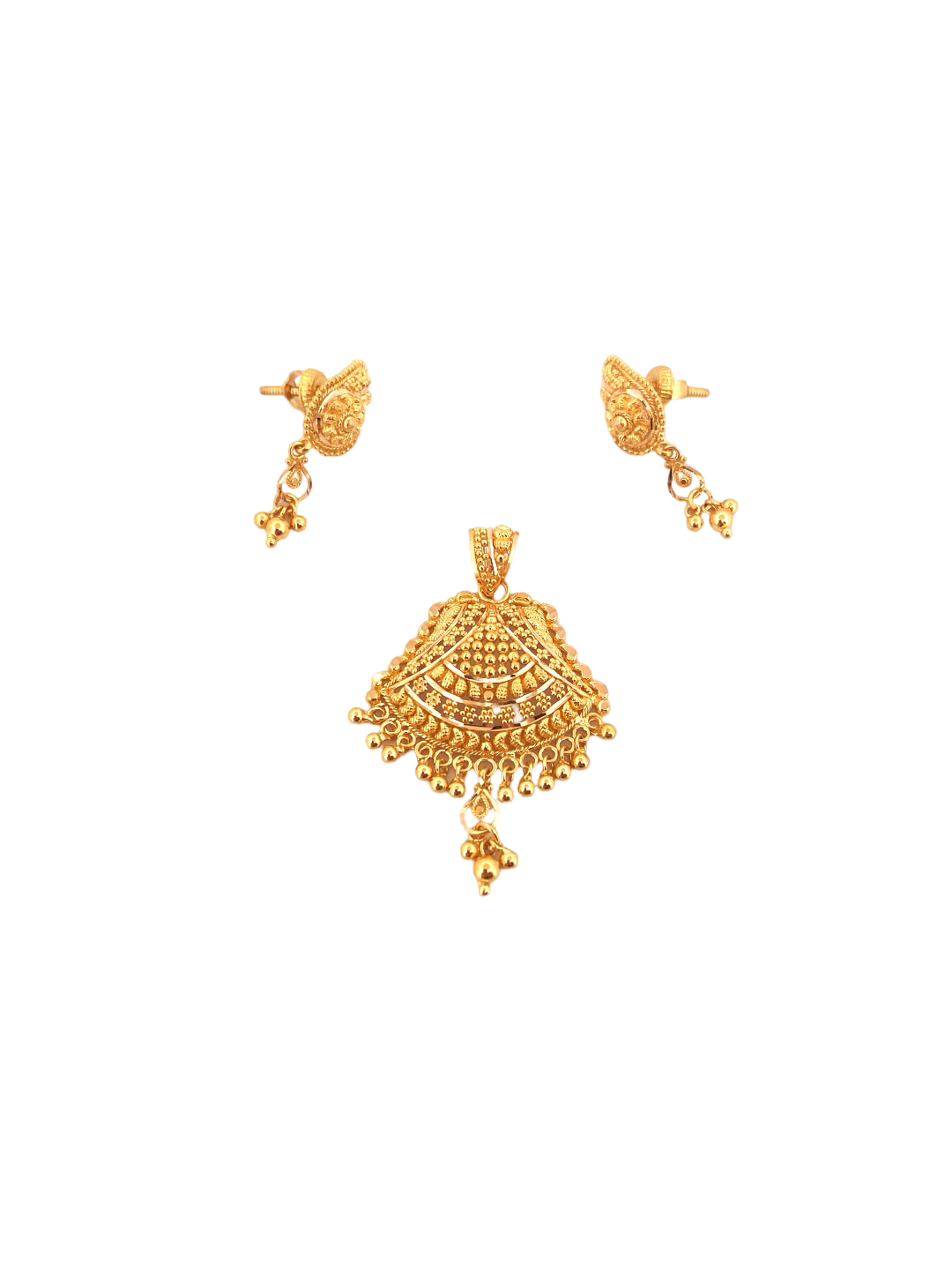 22K Gold Designer Pendant Set