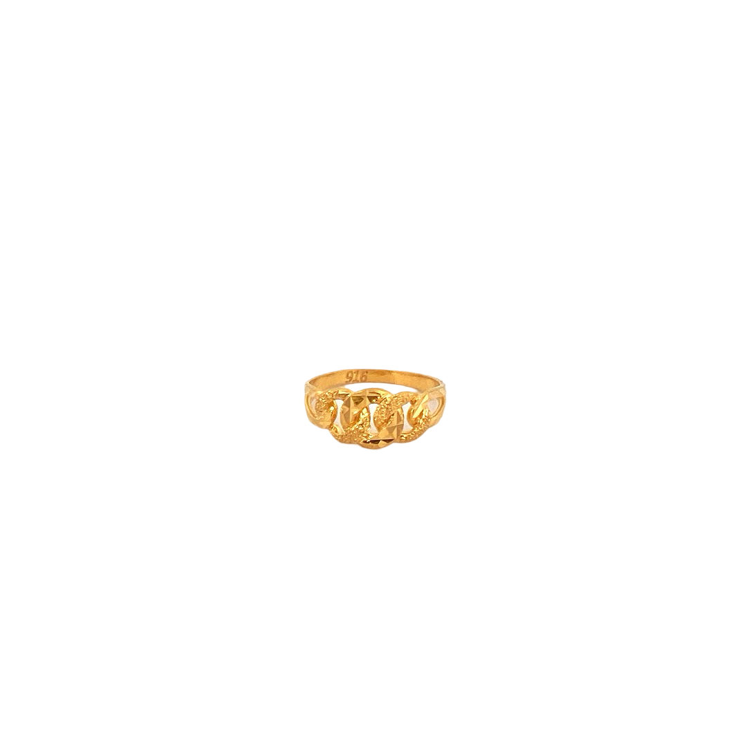 22K Gold Laser Cut Designer Ladies Ring