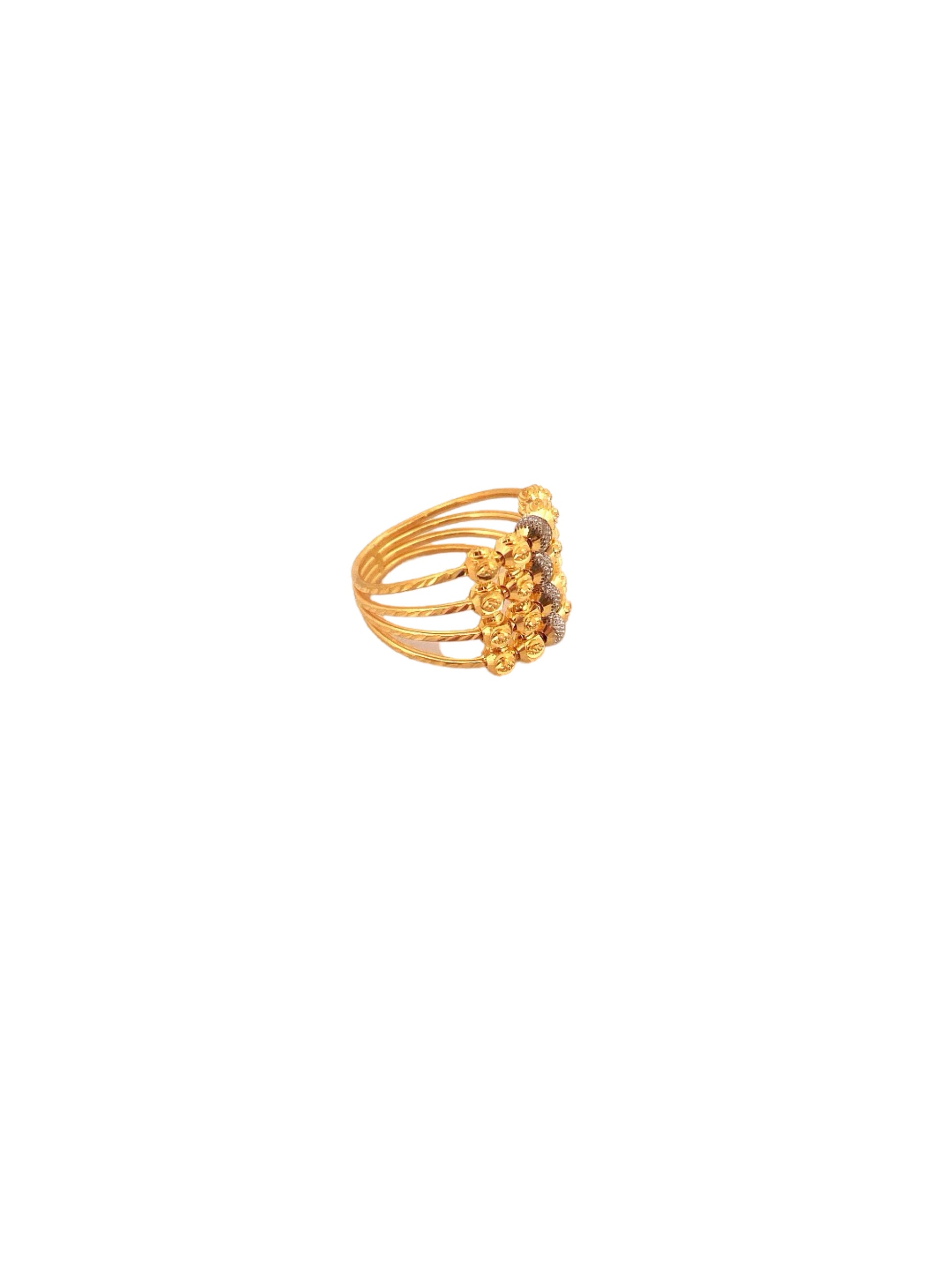 22K Gold Two-tone Designer Ladies Ring