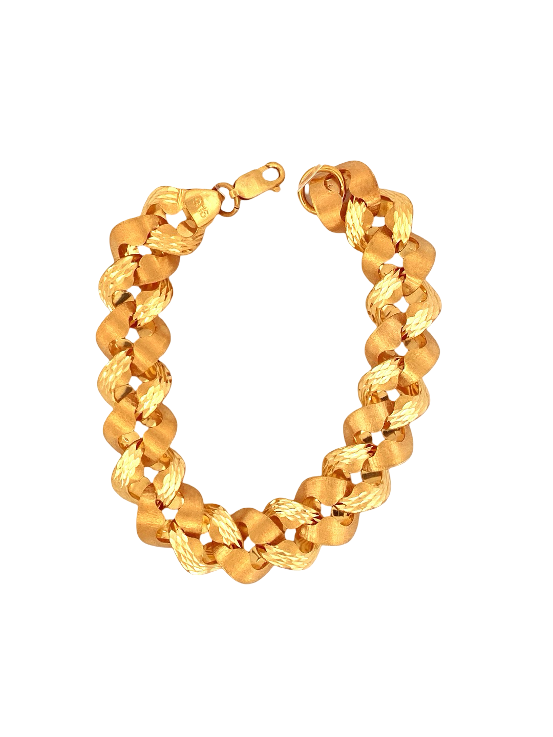 22K Gold Cuban Link Designer Men's Bracelet