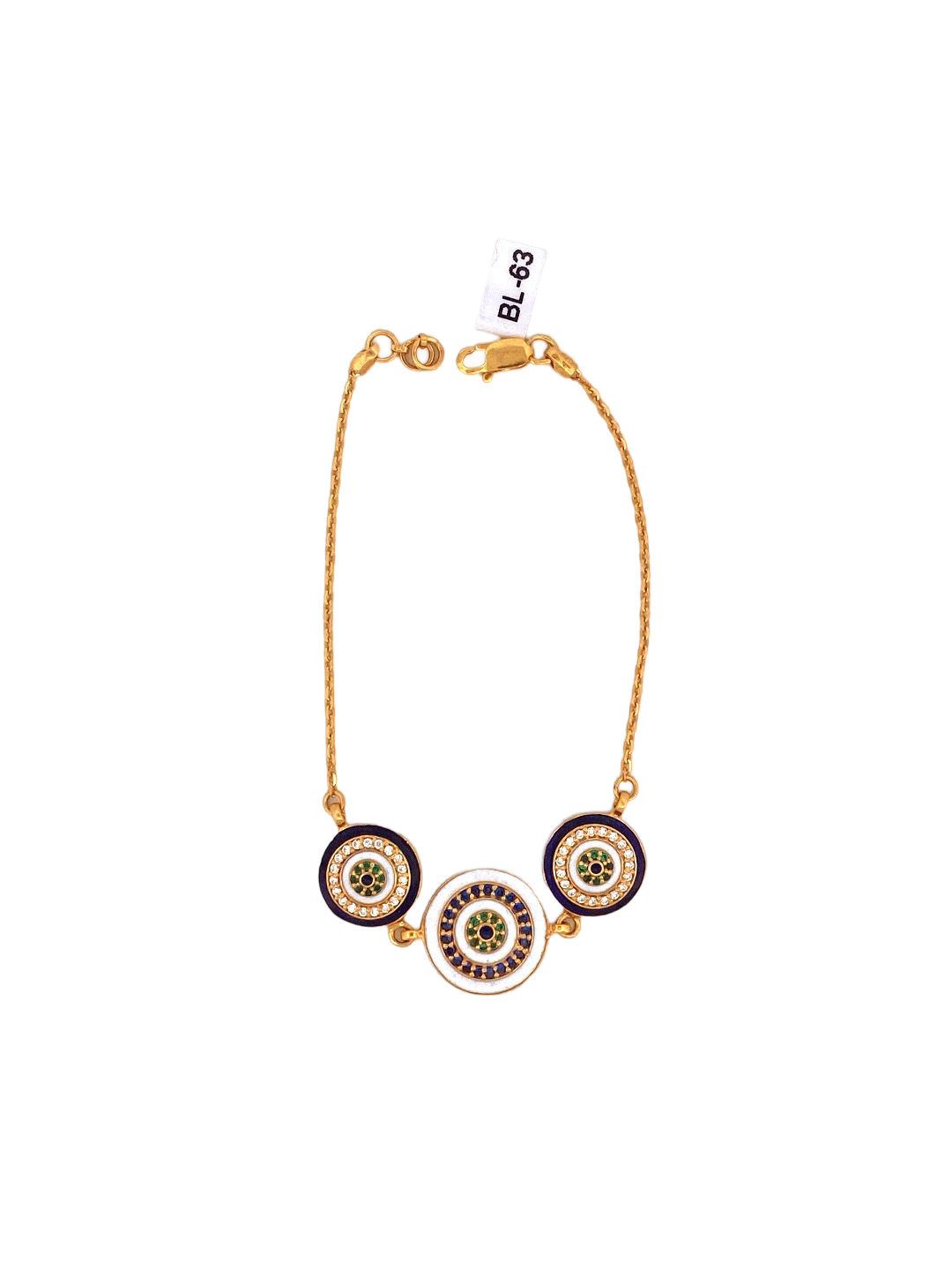 22K Gold CZ Designer Ladies Bracelet