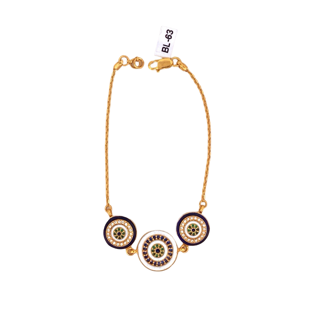 22K Gold CZ Designer Ladies Bracelet