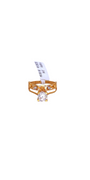 21K Gold Two-tone CZ Solitaire Designer Ladies Ring