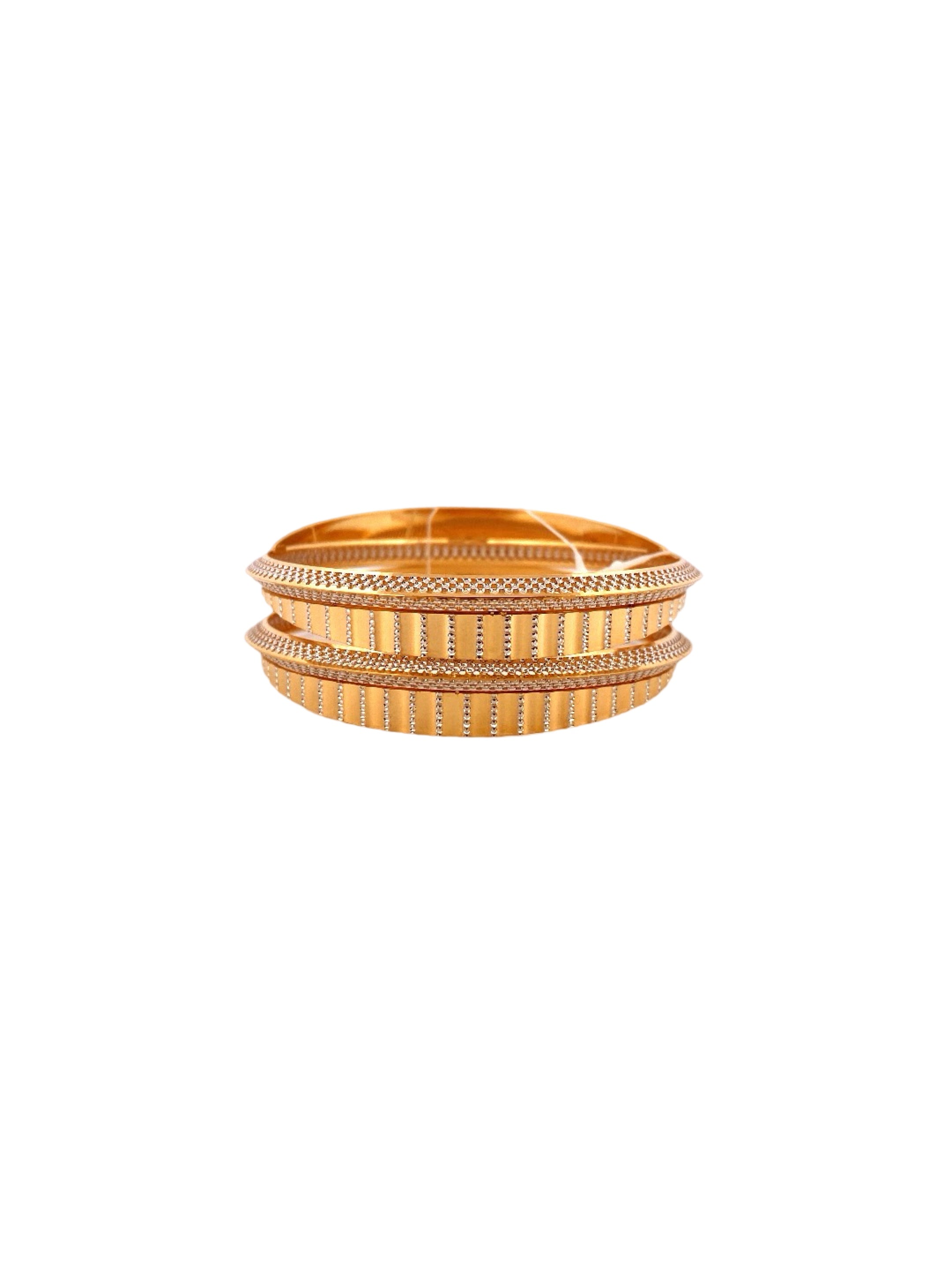 22K Gold Two-tone Designer 2 Pieces Set Of Bangles