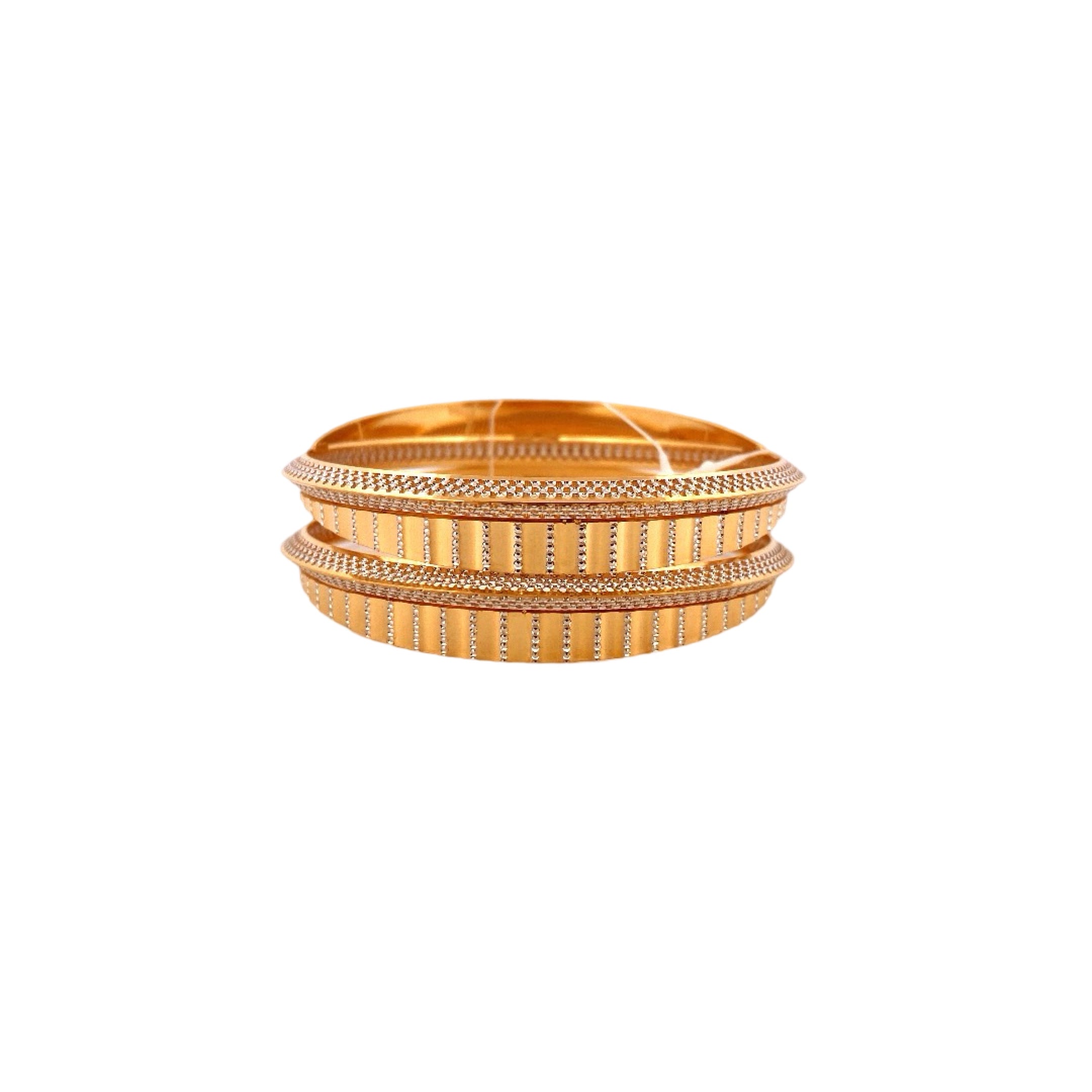22K Gold Two-tone Designer 2 Pieces Set Of Bangles