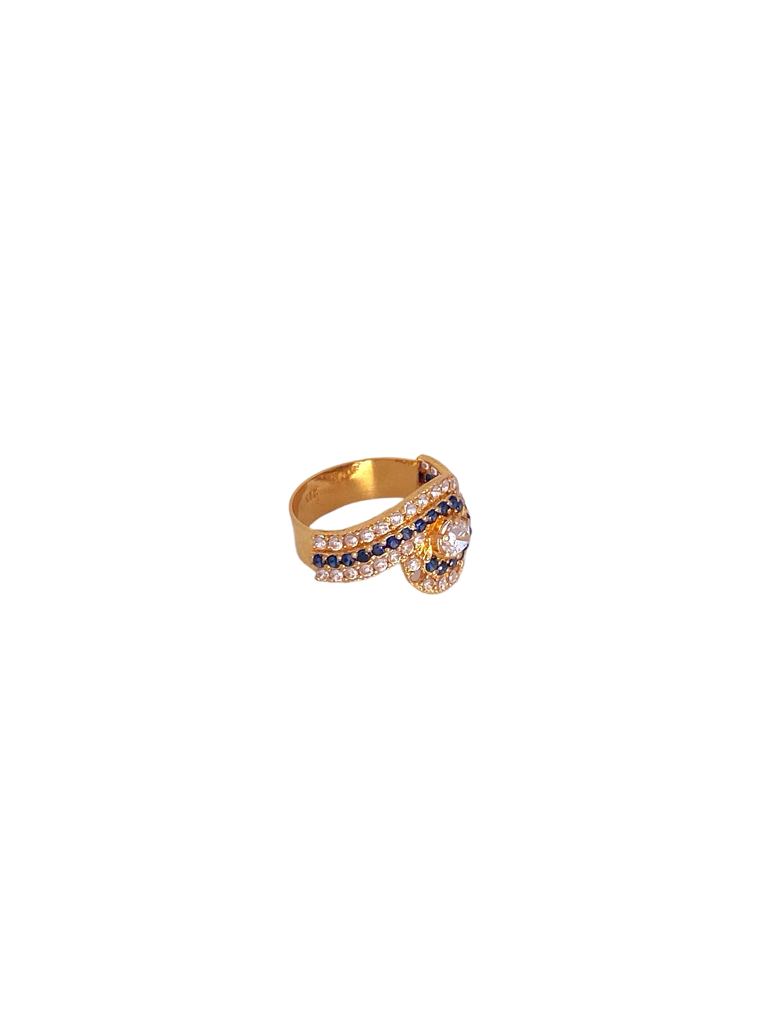 22K Gold CZ Designer Ladies Ring
