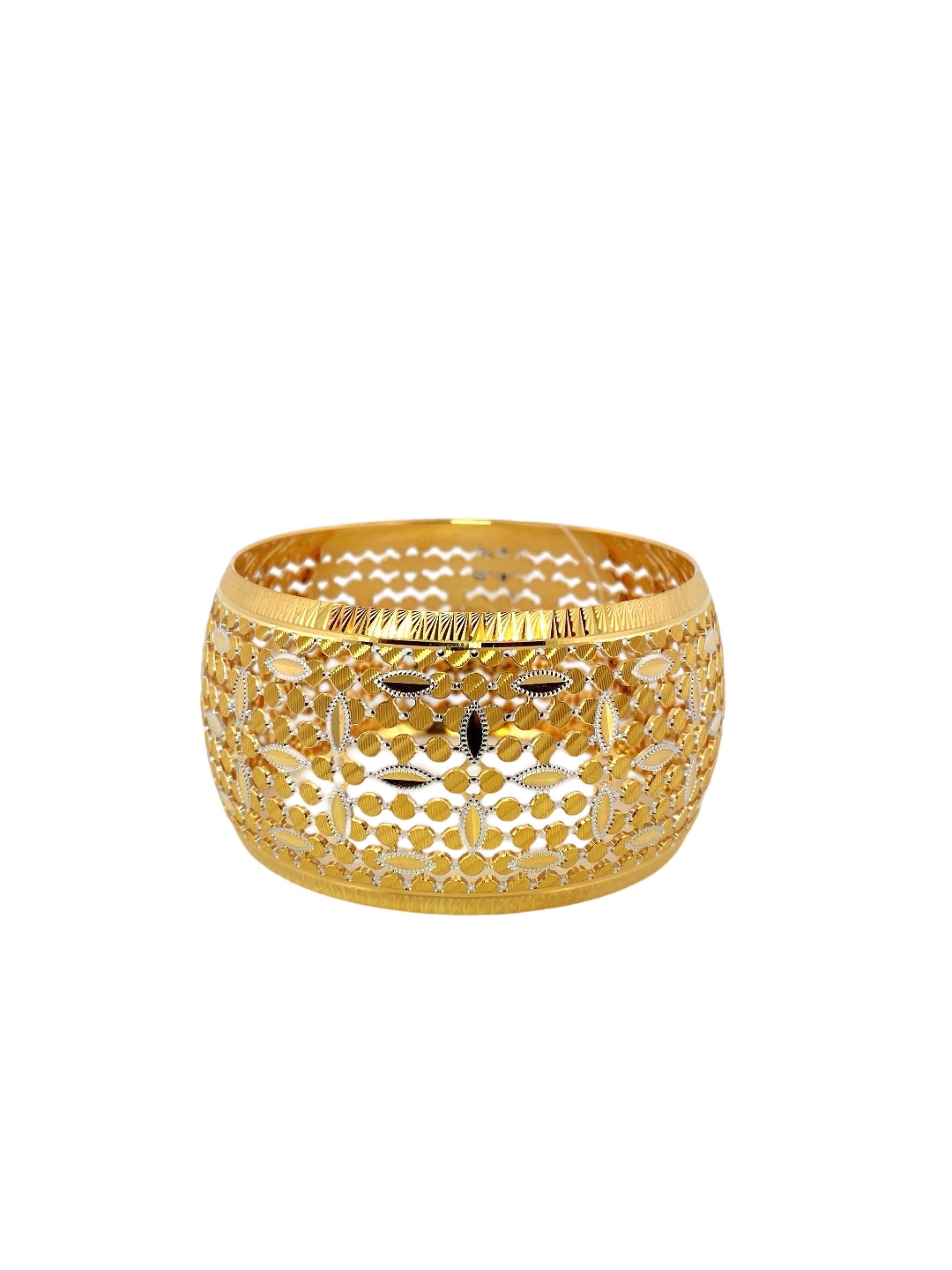 22K Gold Two-tone Designer Ladies Single Bangle
