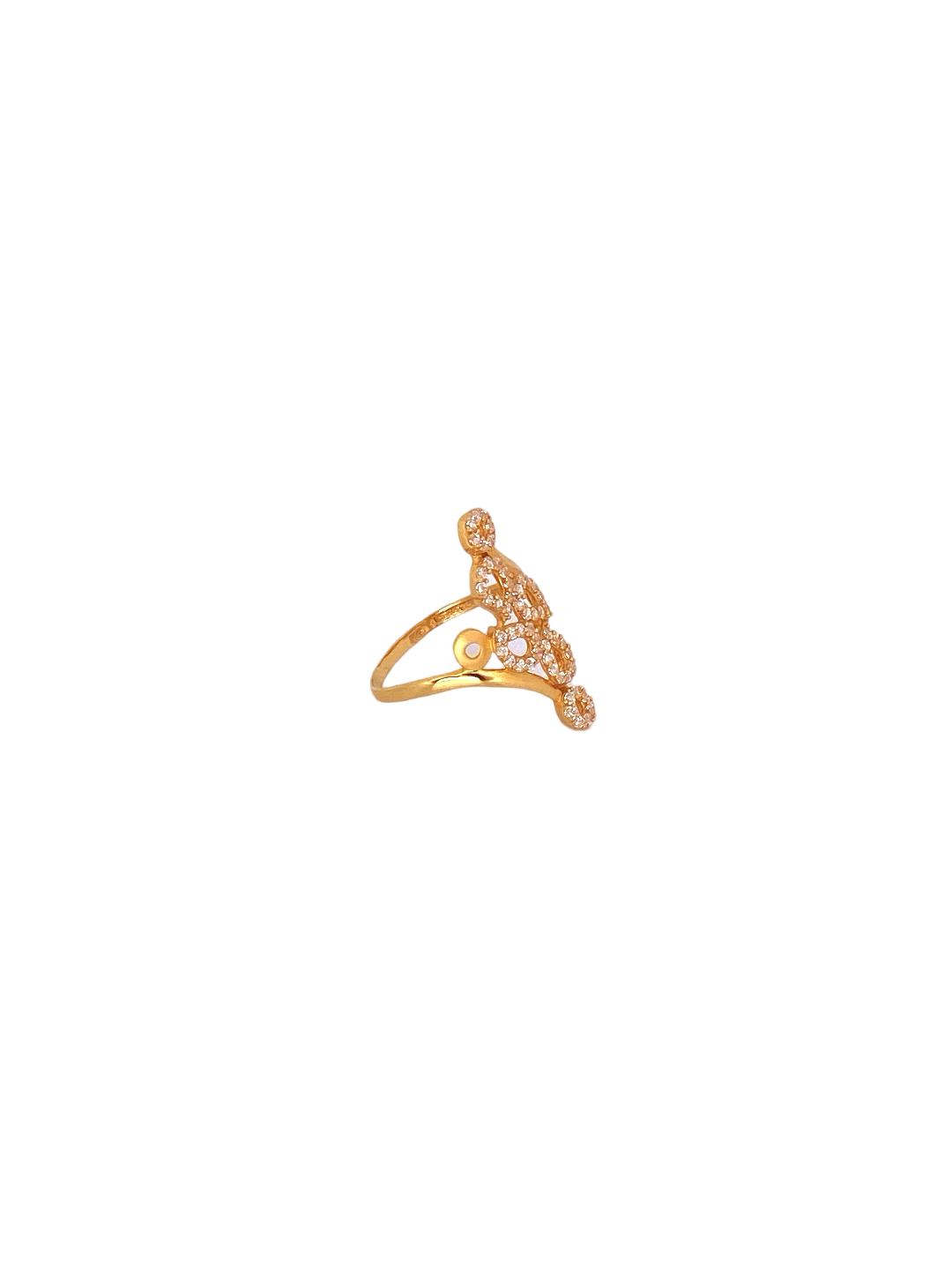 22K Gold CZ Designer Ladies Ring