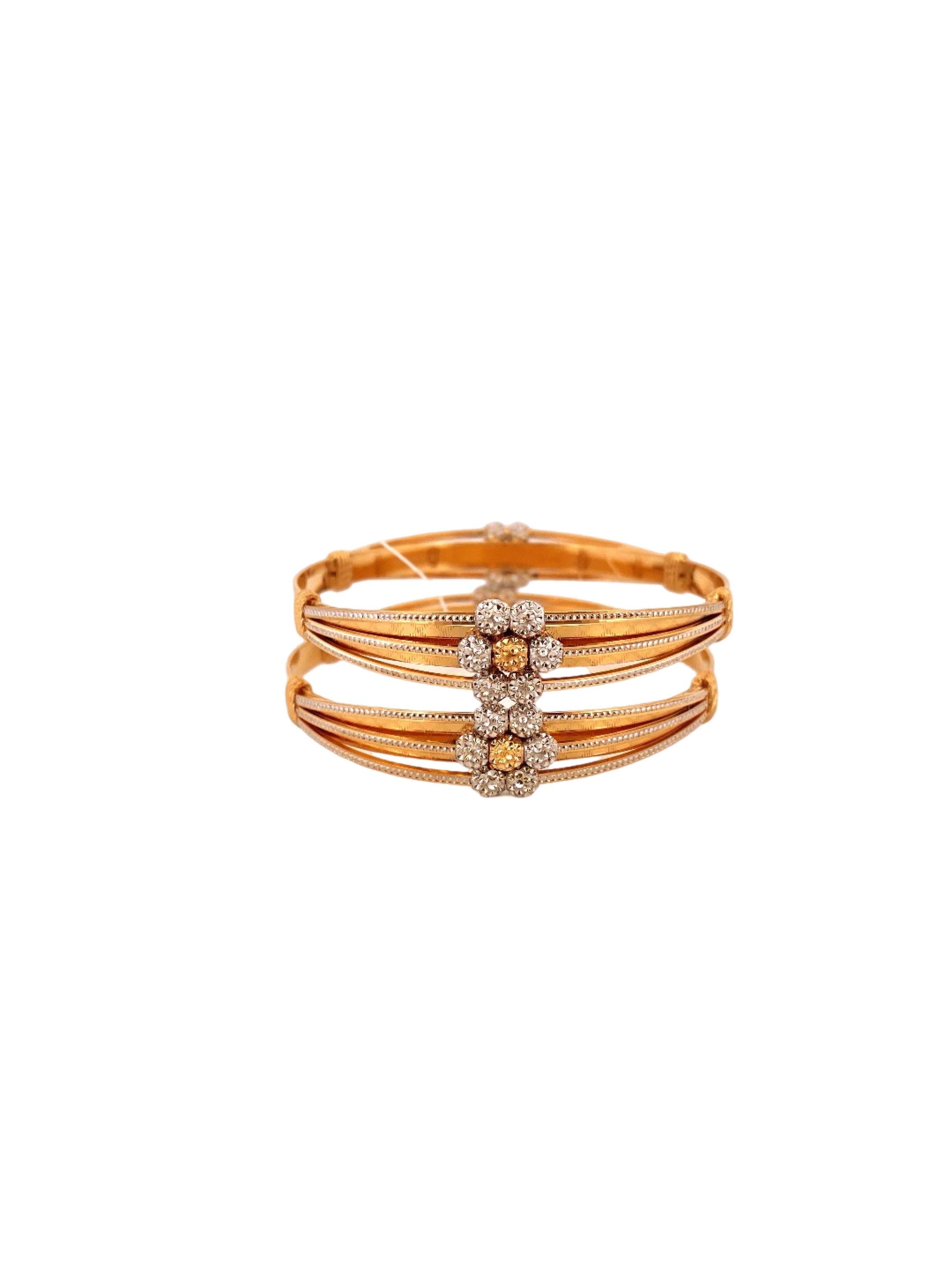 22K Gold Two-tone Designer 2 Pieces Set Of Bangles