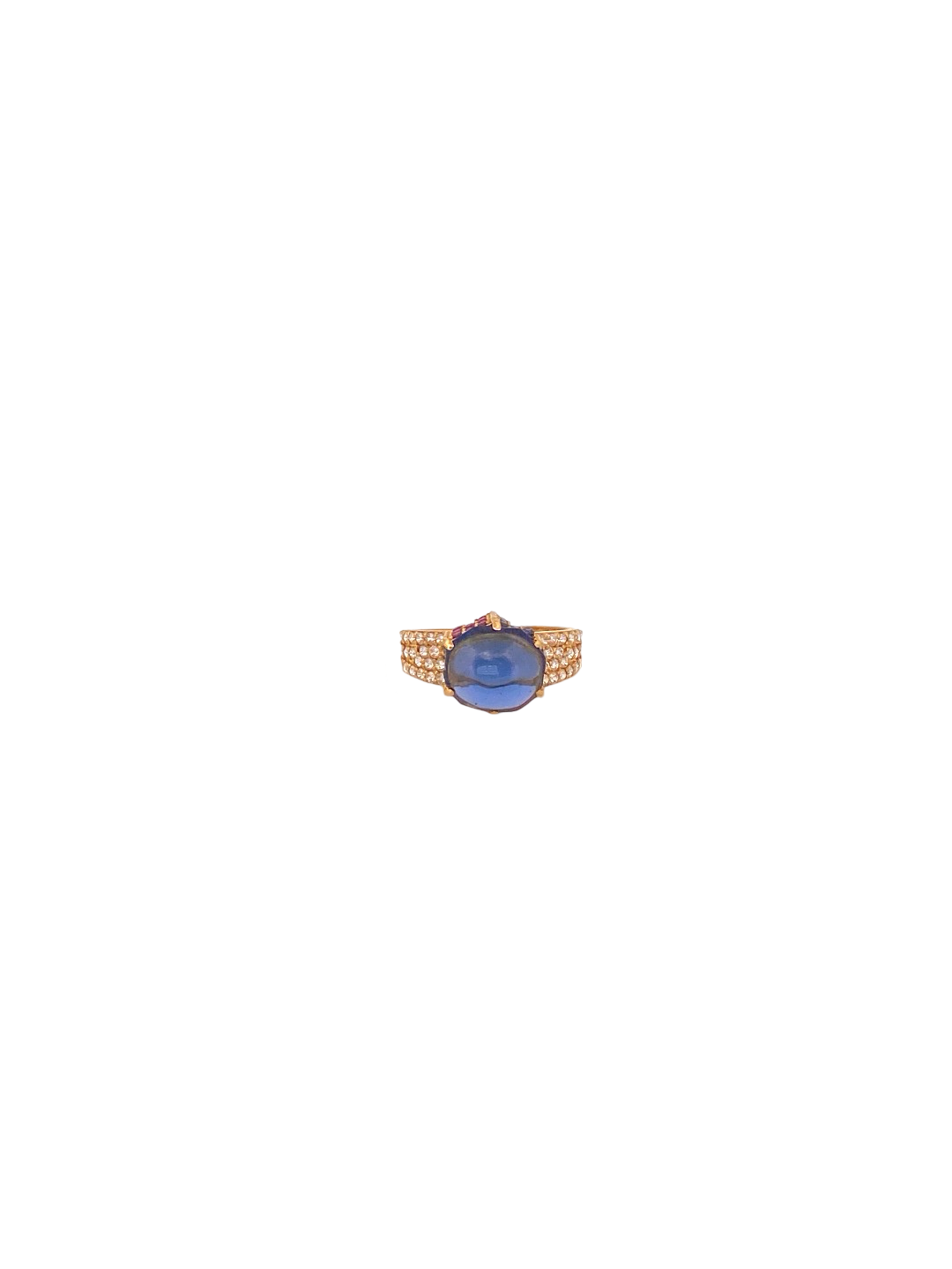 22K Gold Multi-colour CZ Designer Ladies Ring