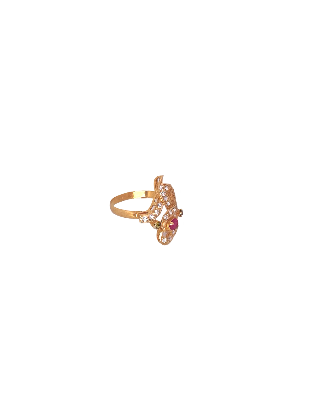 22K Gold CZ Designer Ladies Ring