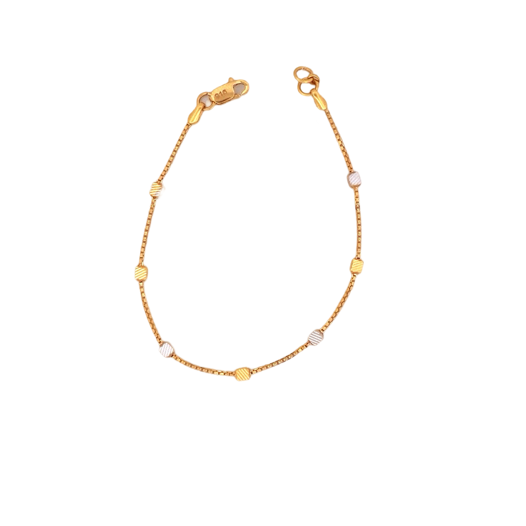 22K Gold Two-tone Designer Ladies Bracelet