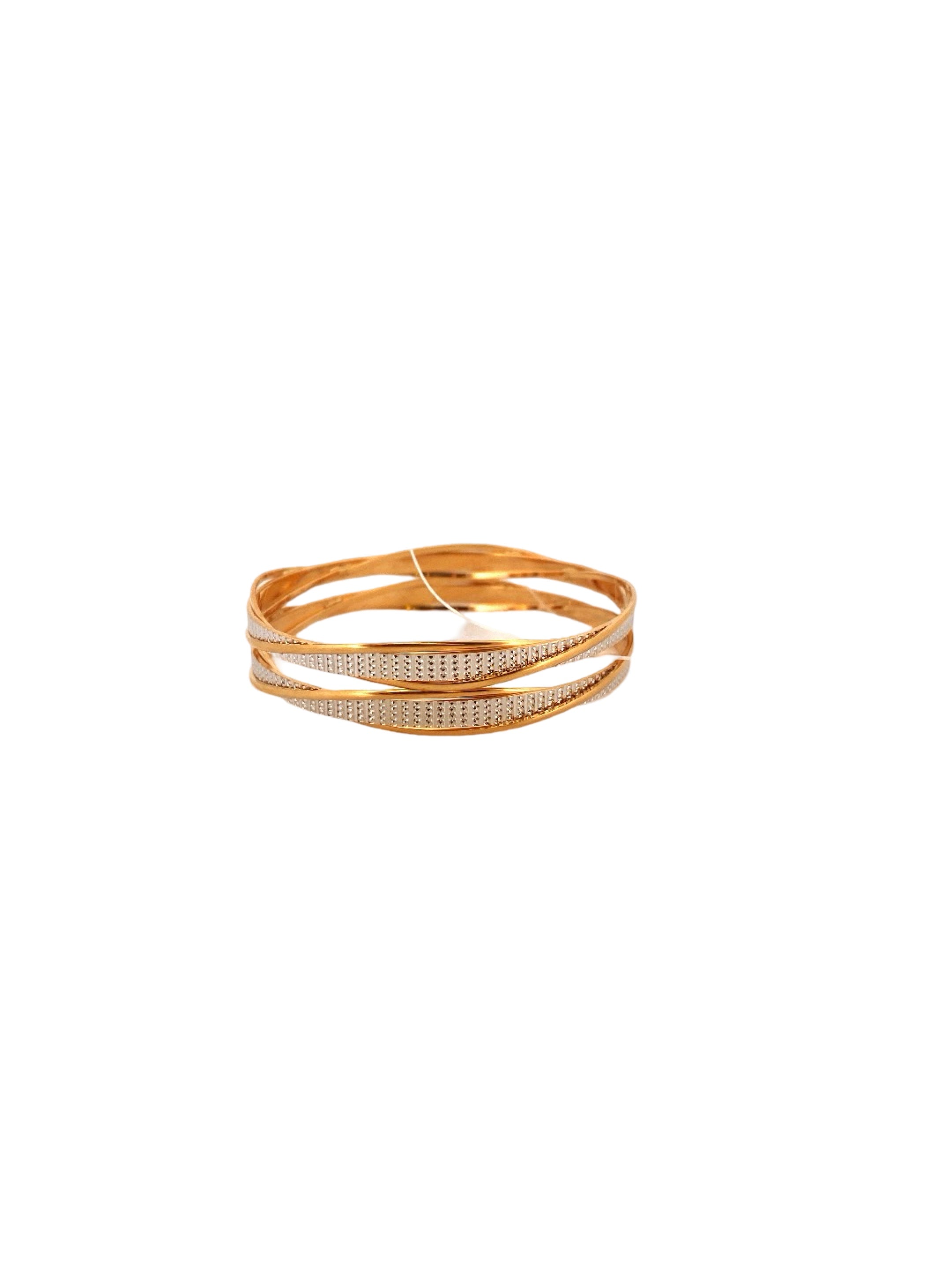 22K Gold Two-tone Designer 2 Pieces Set Of Bangles