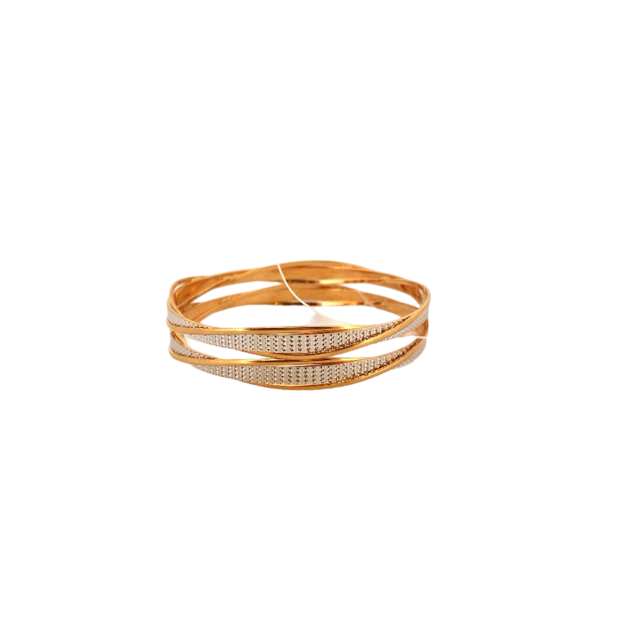 22K Gold Two-tone Designer 2 Pieces Set Of Bangles