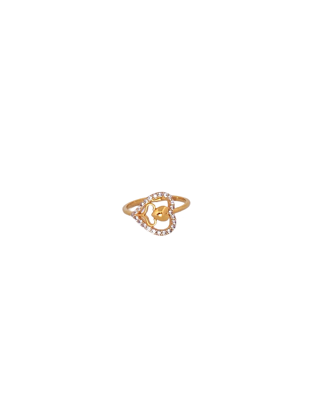 22K Gold CZ Designer Ladies Ring