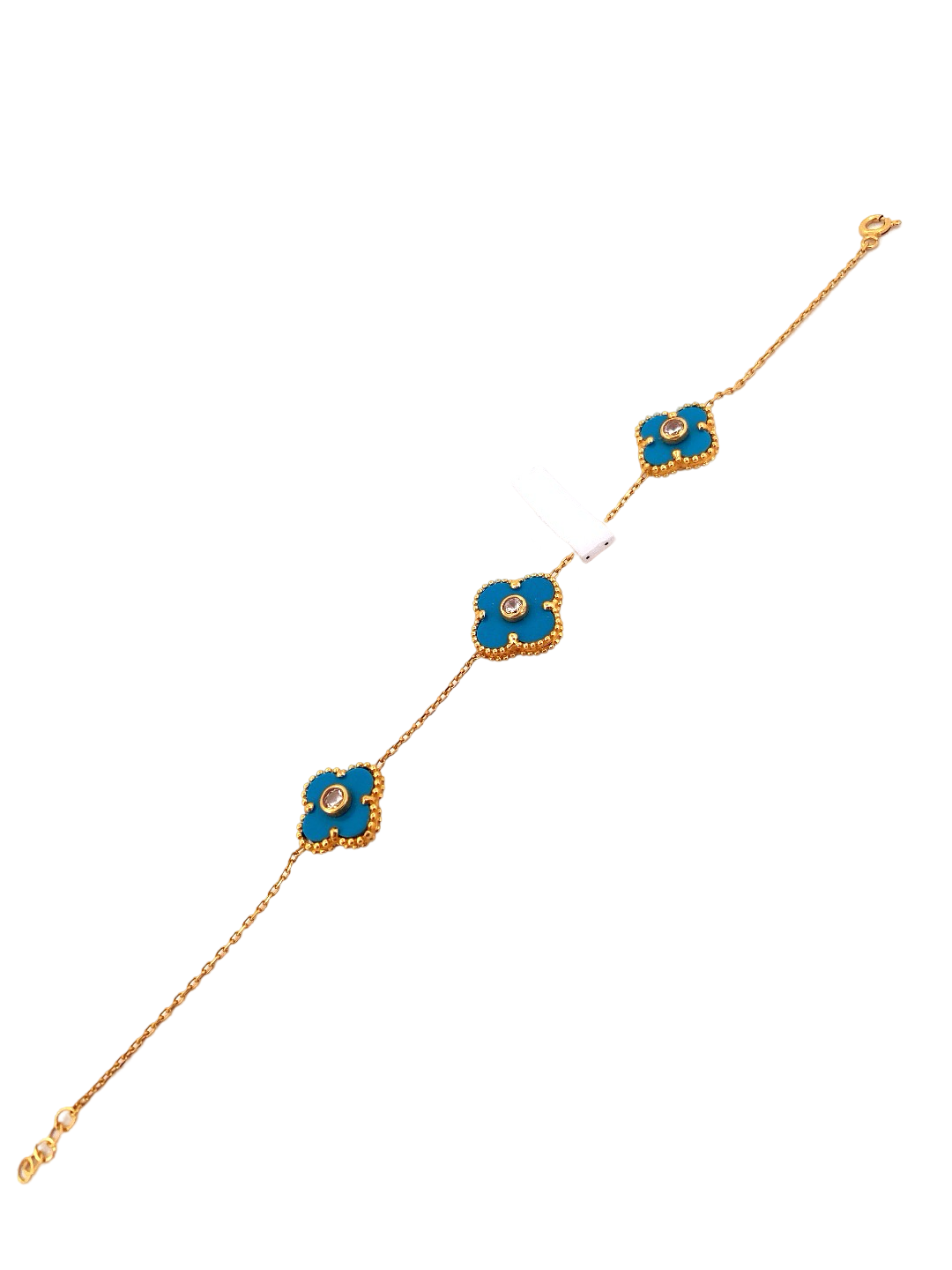 22K Gold CZ Flower Designer Ladies Bracelet