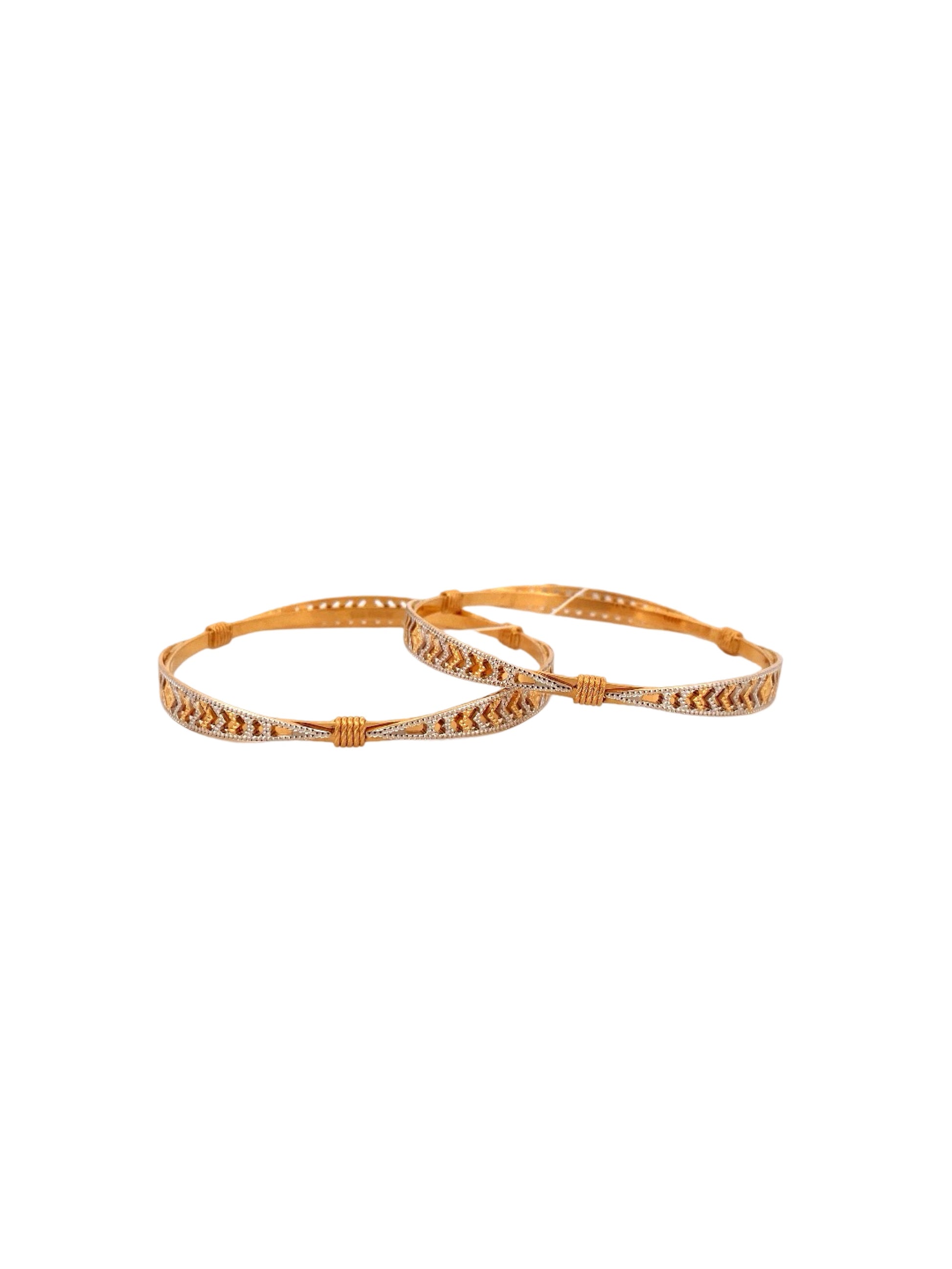 22K Gold Two-tone Designer 2 Pieces Set Of Bangles