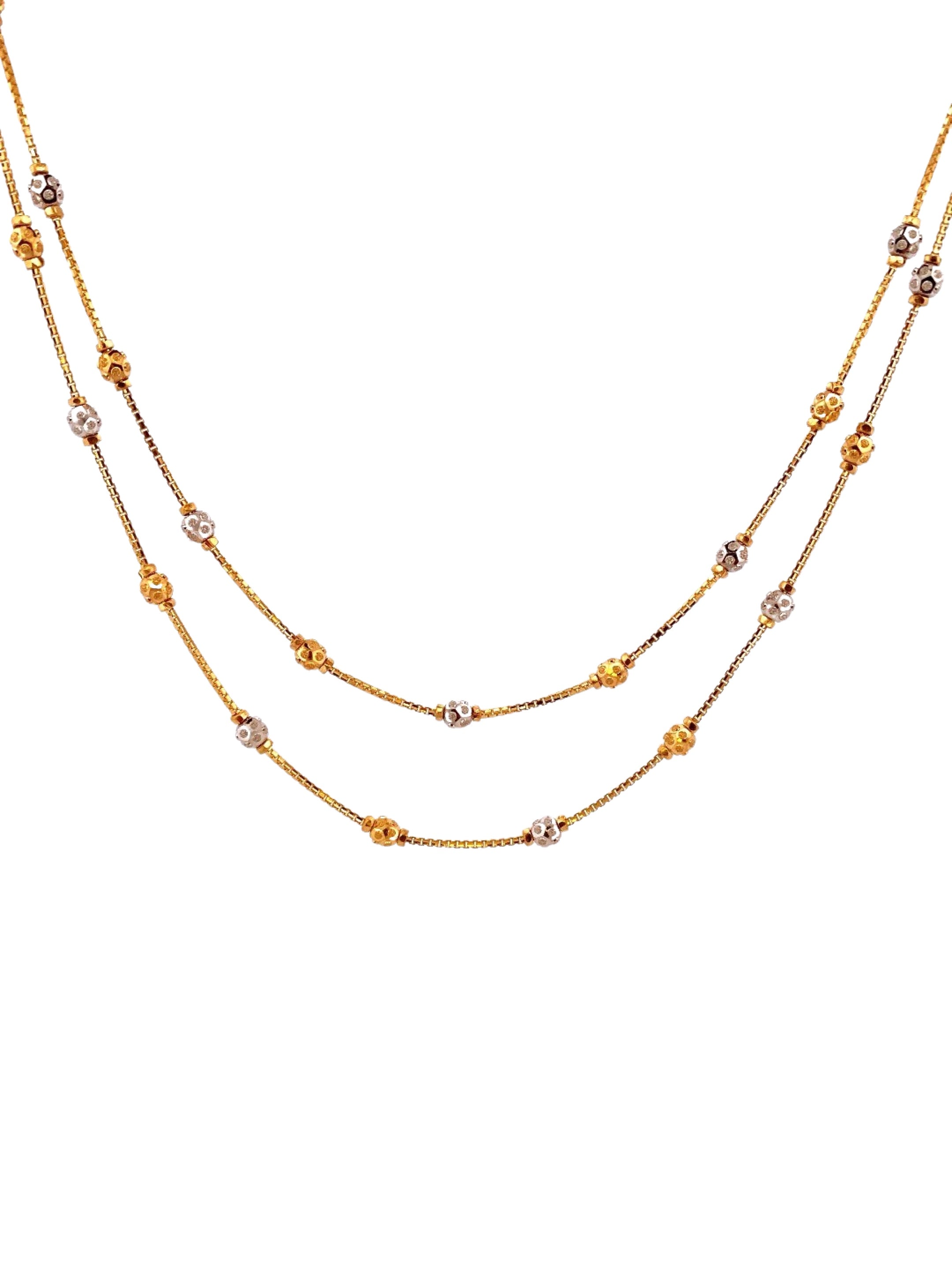 44'' Gold Two-tone Designer Bead Chain – Ashok Jewellers Canada