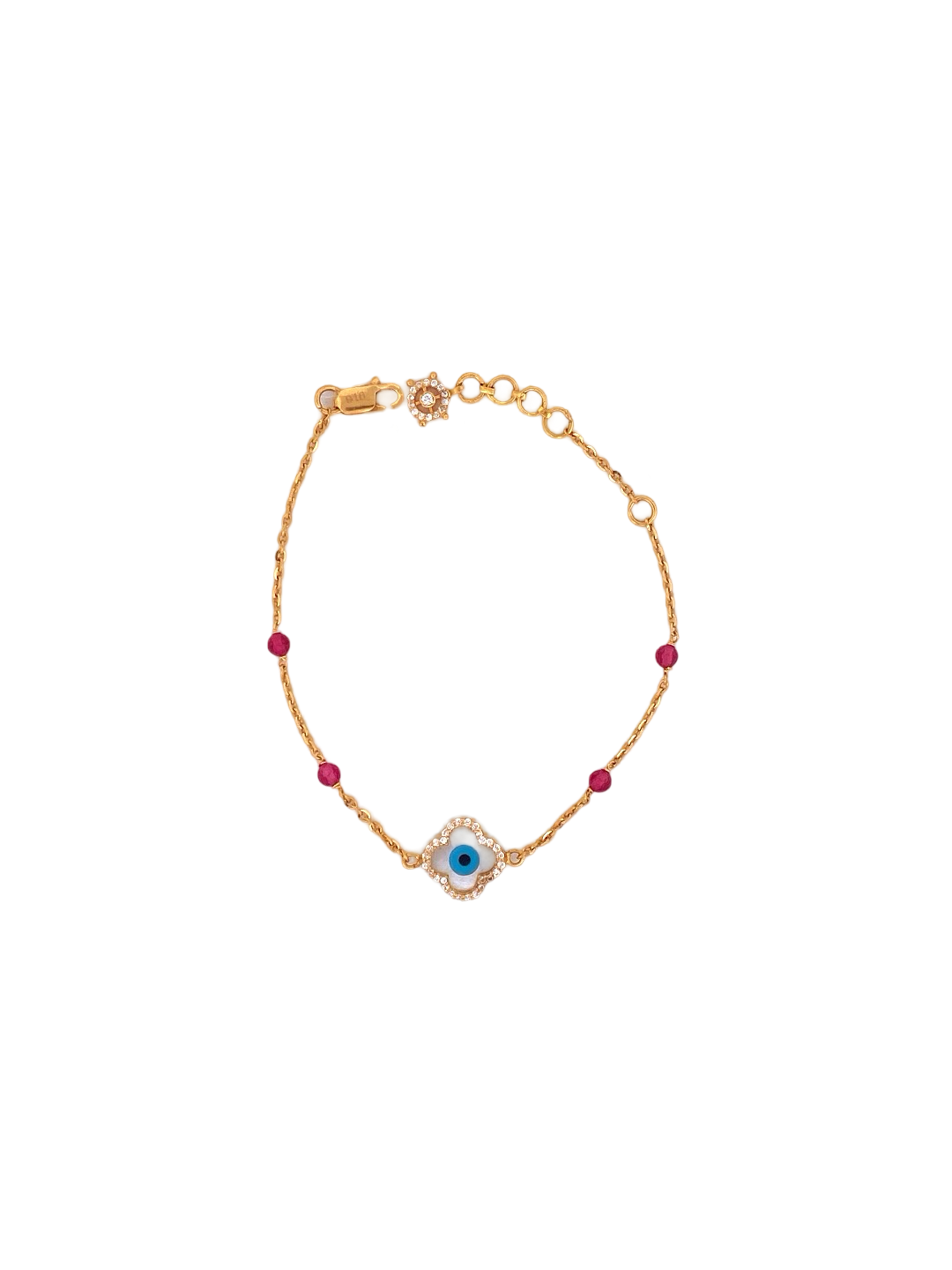22K Gold Evil Eye CZ Designer Ladies Bracelet