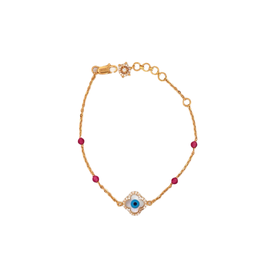 22K Gold Evil Eye CZ Designer Ladies Bracelet