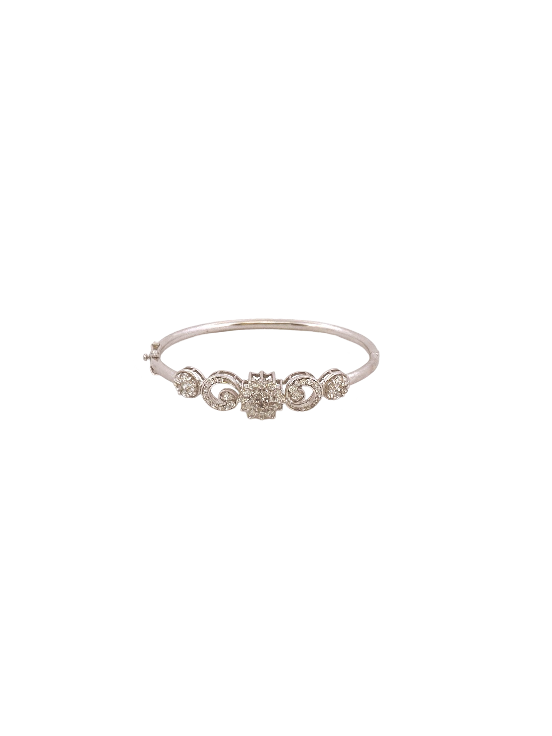 18K White Gold CZ Designer Ladies Bracelet