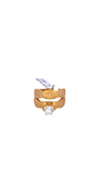 21K Gold CZ Solitaire Designer Ladies Ring