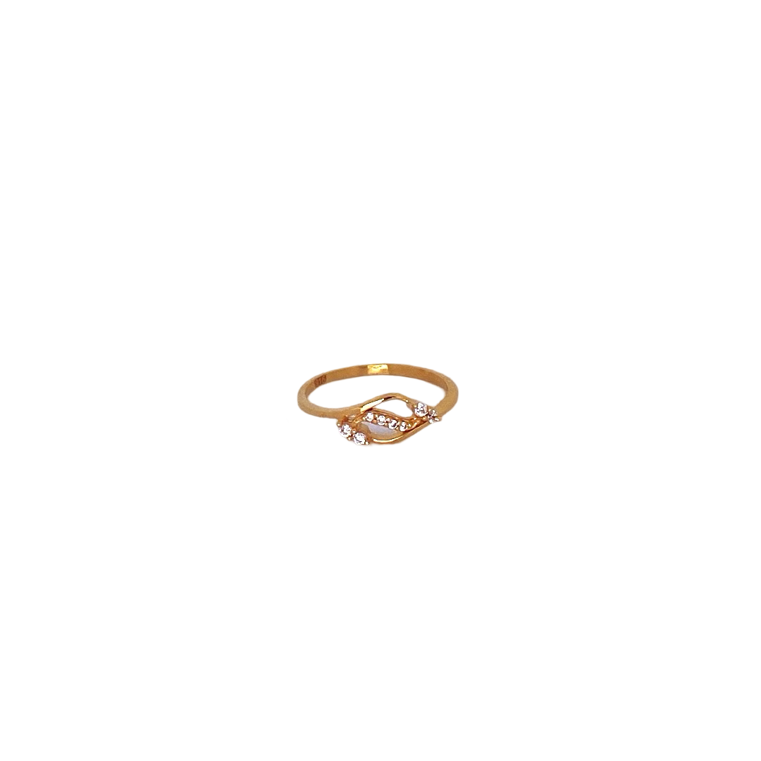 22K Gold CZ Designer Ladies Ring